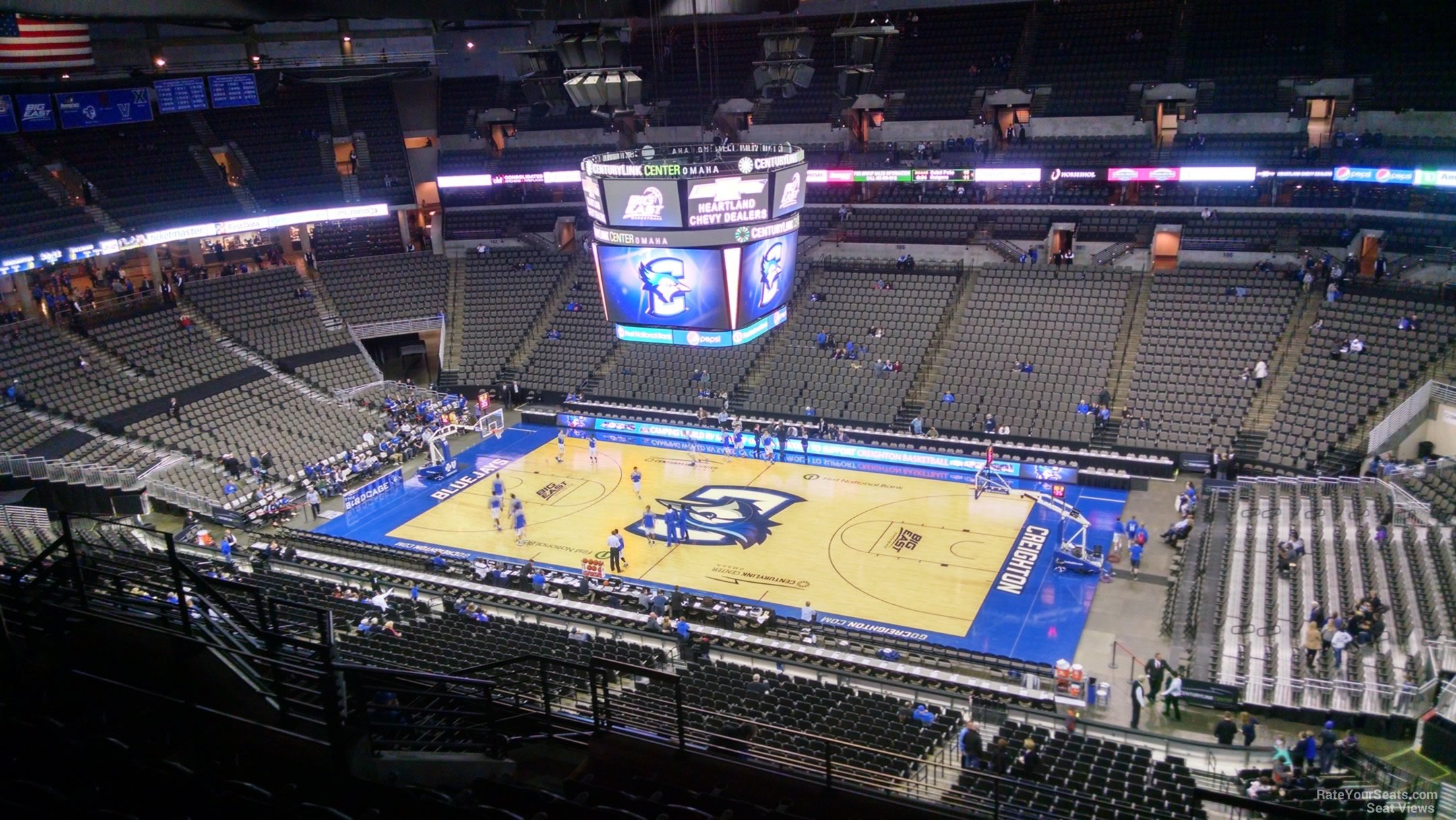 section 219, row h seat view  for basketball - chi health center omaha