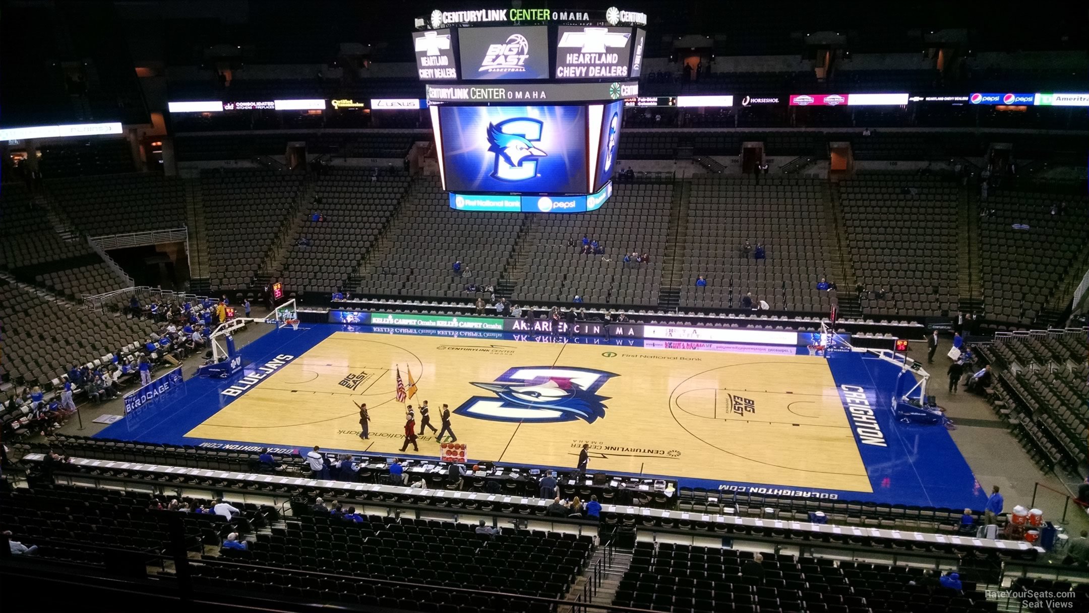section 220, row c seat view  for basketball - chi health center omaha