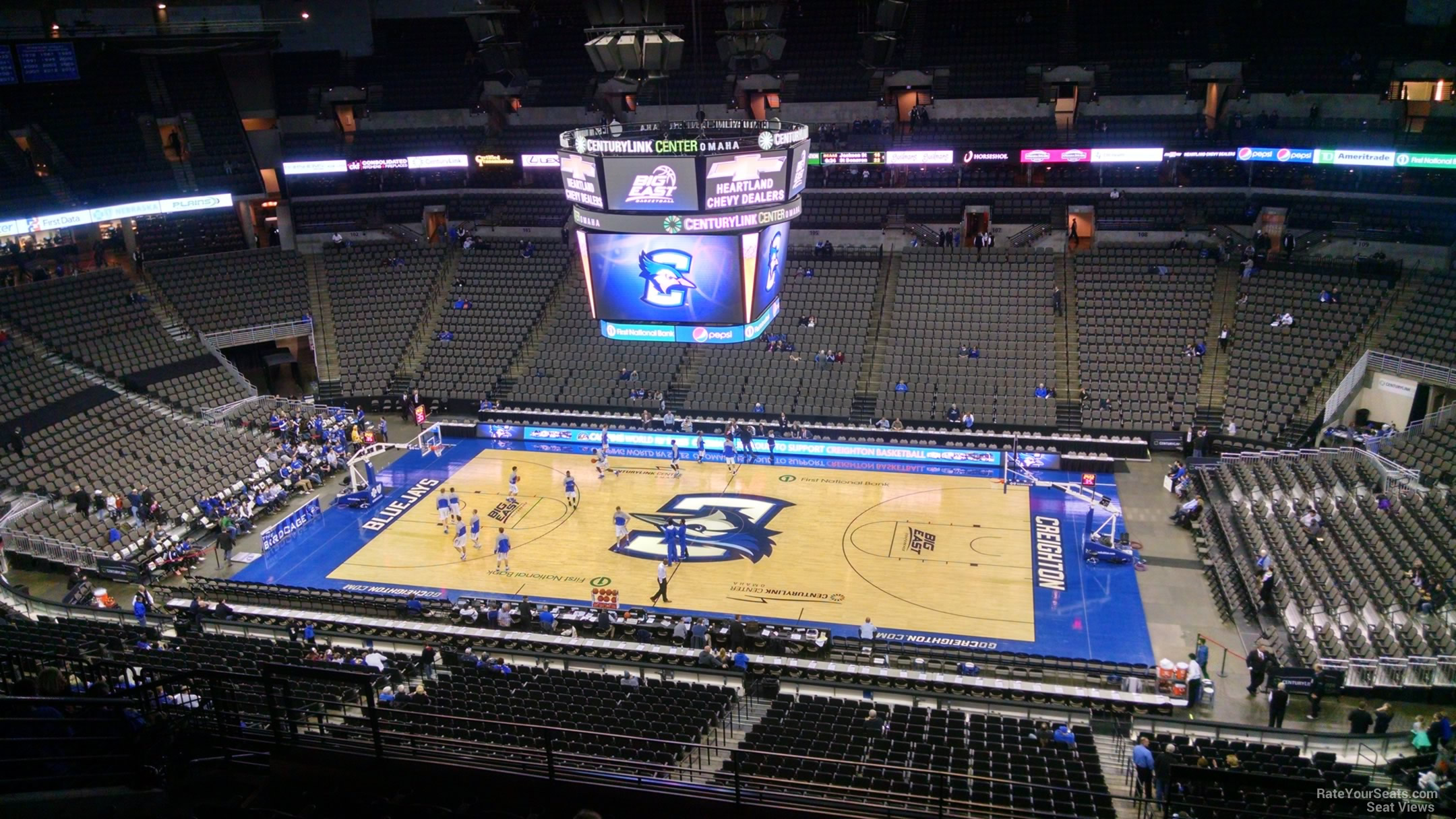 section 220, row h seat view  for basketball - chi health center omaha