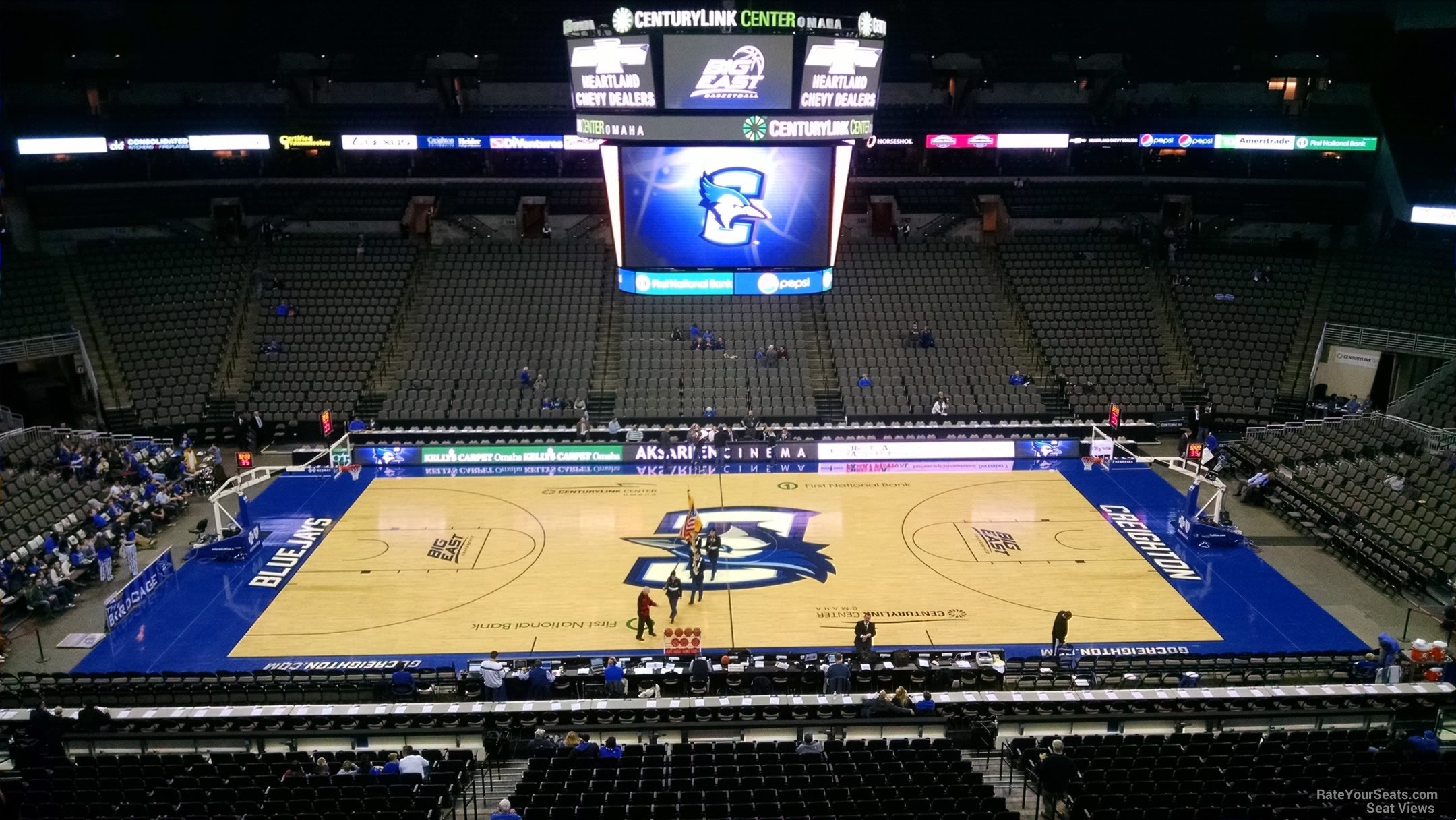 section 221, row c seat view  for basketball - chi health center omaha
