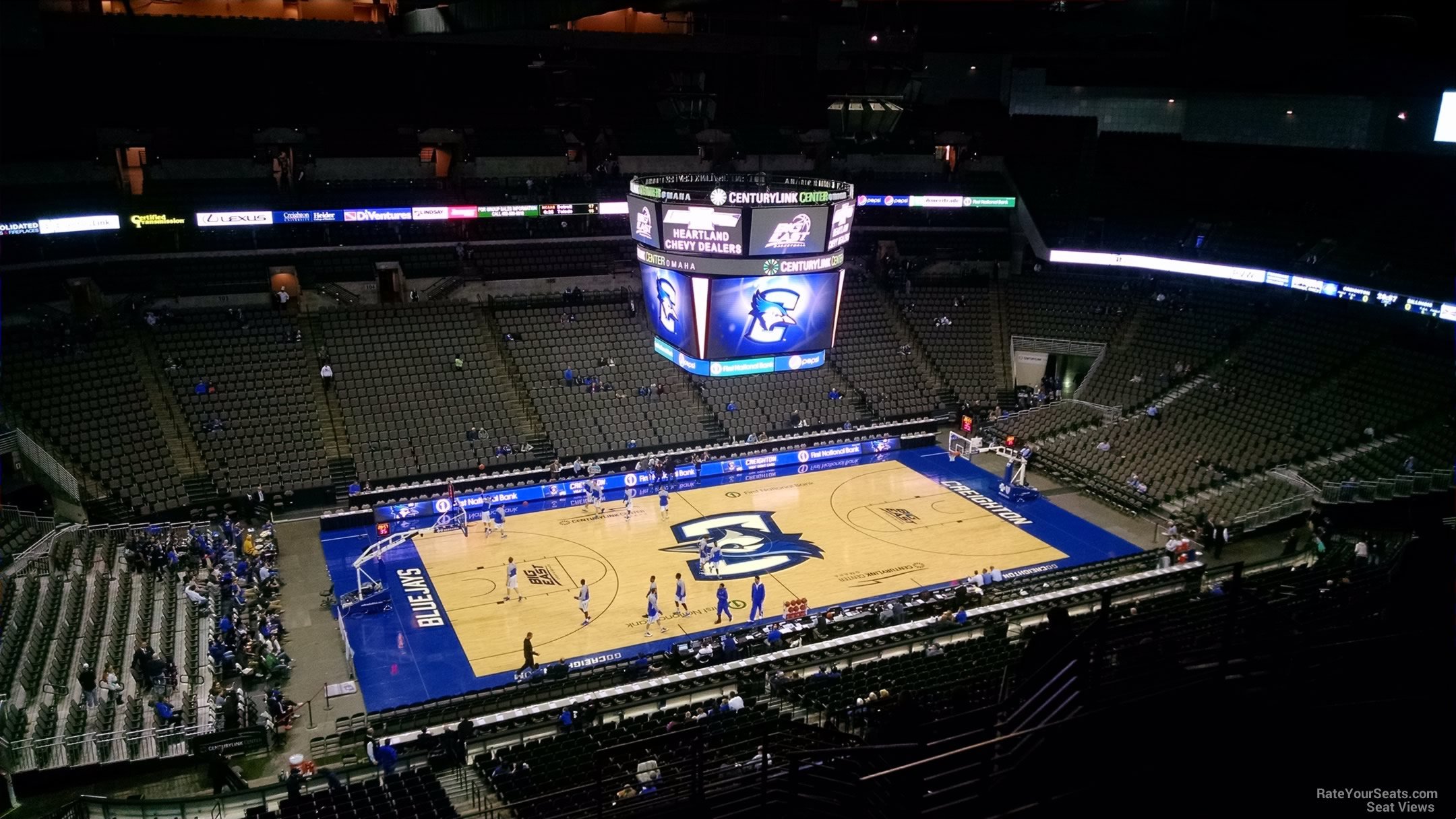 section 223, row h seat view  for basketball - chi health center omaha