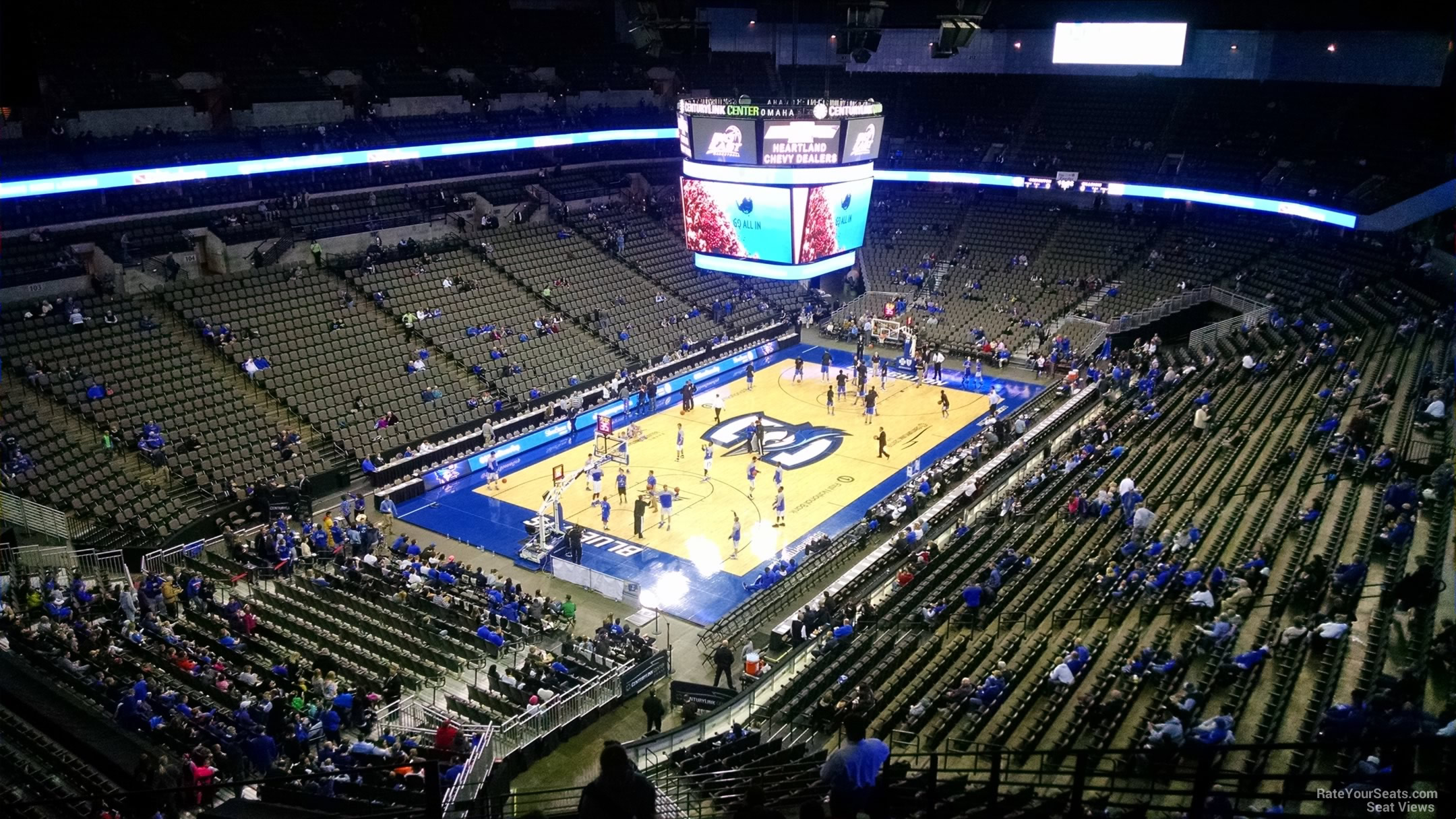 section 226, row n seat view  for basketball - chi health center omaha