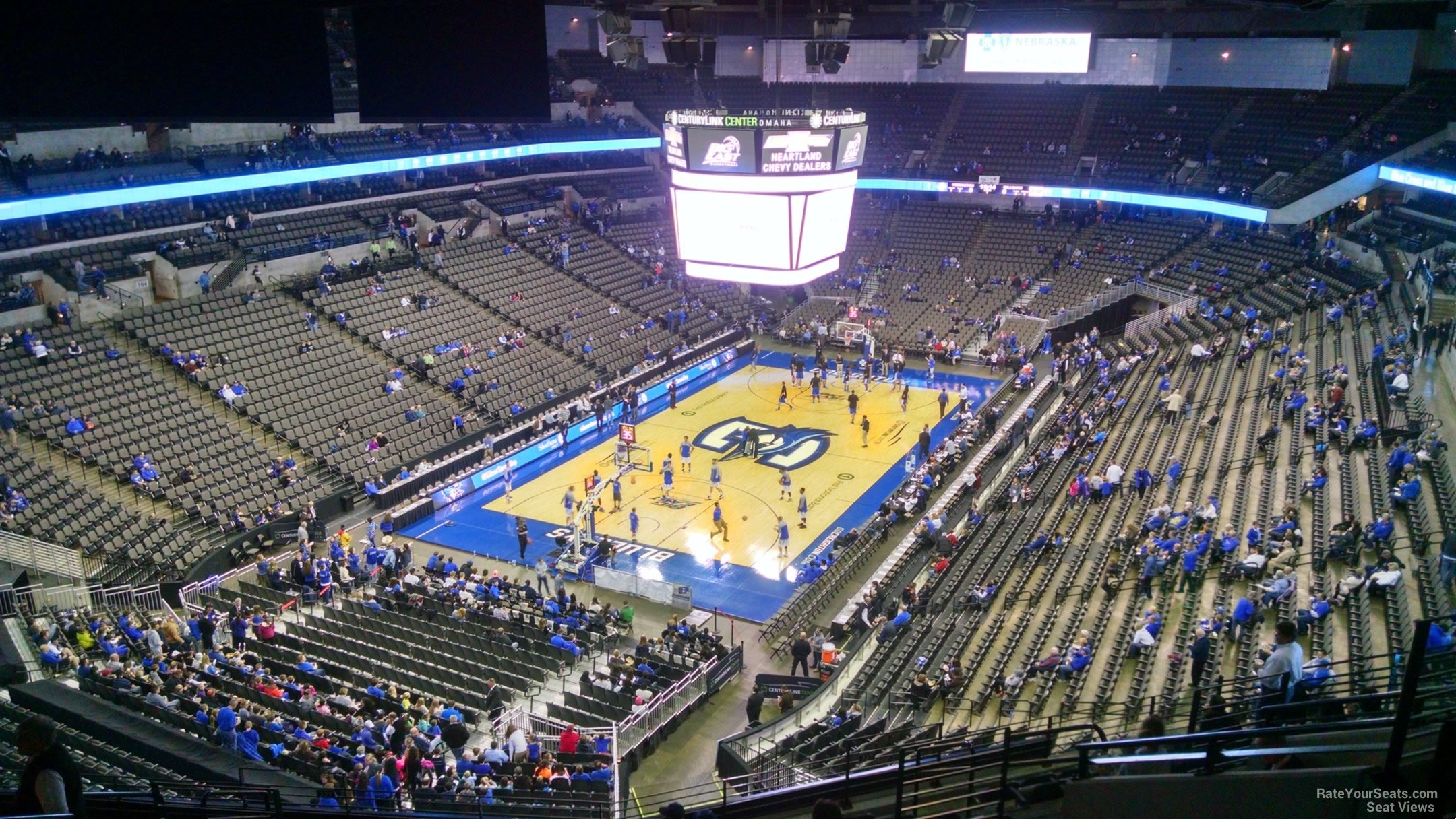 section 227, row n seat view  for basketball - chi health center omaha