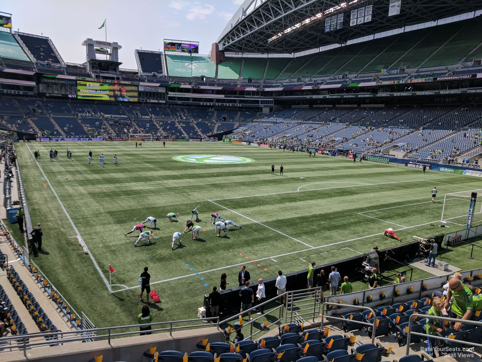 section 100, row j seat view  for soccer - lumen field