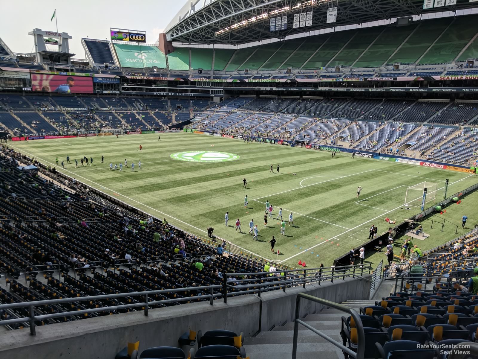 section 102, row y seat view  for soccer - lumen field