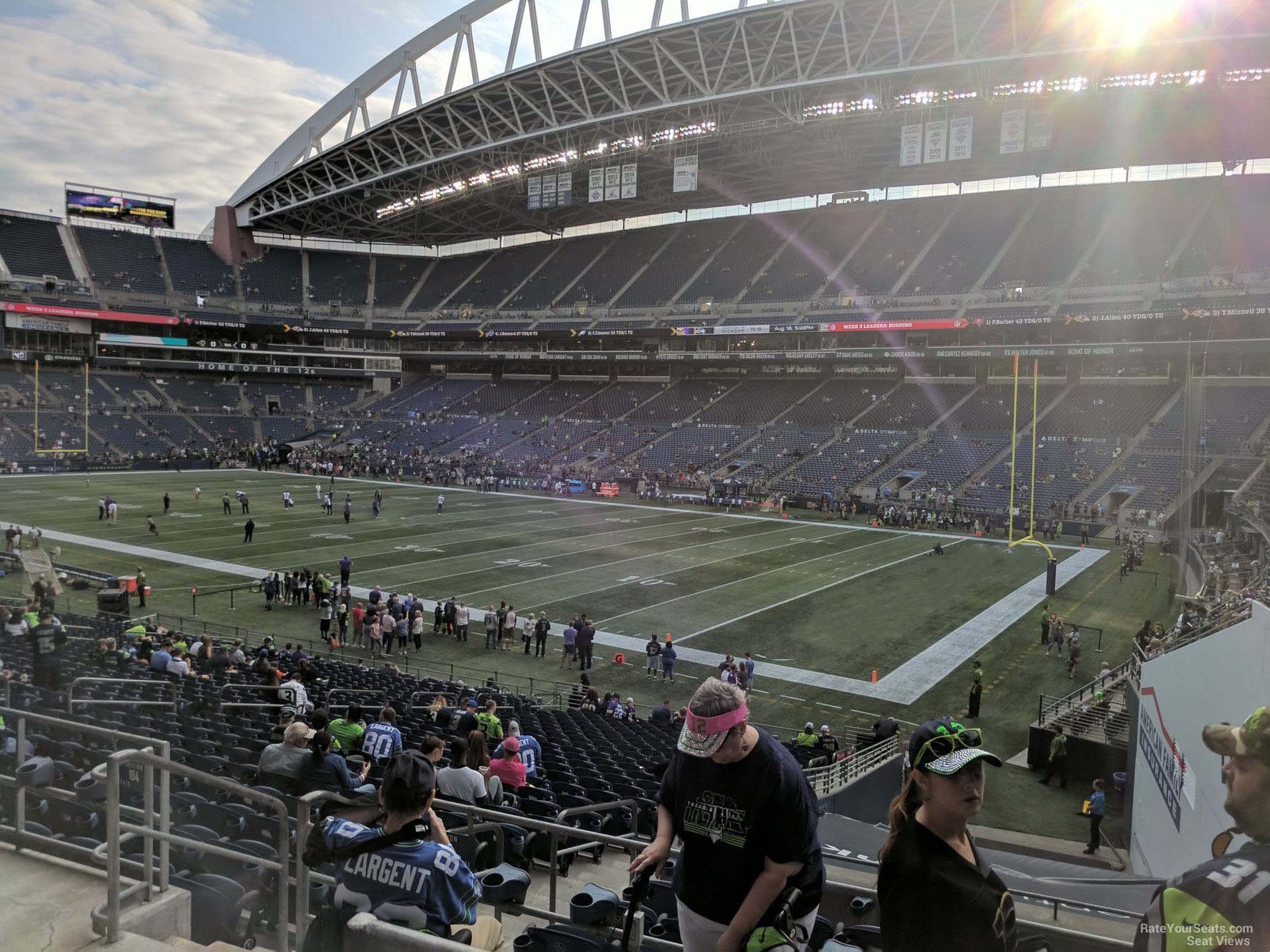 section 203, row b seat view  for football - lumen field