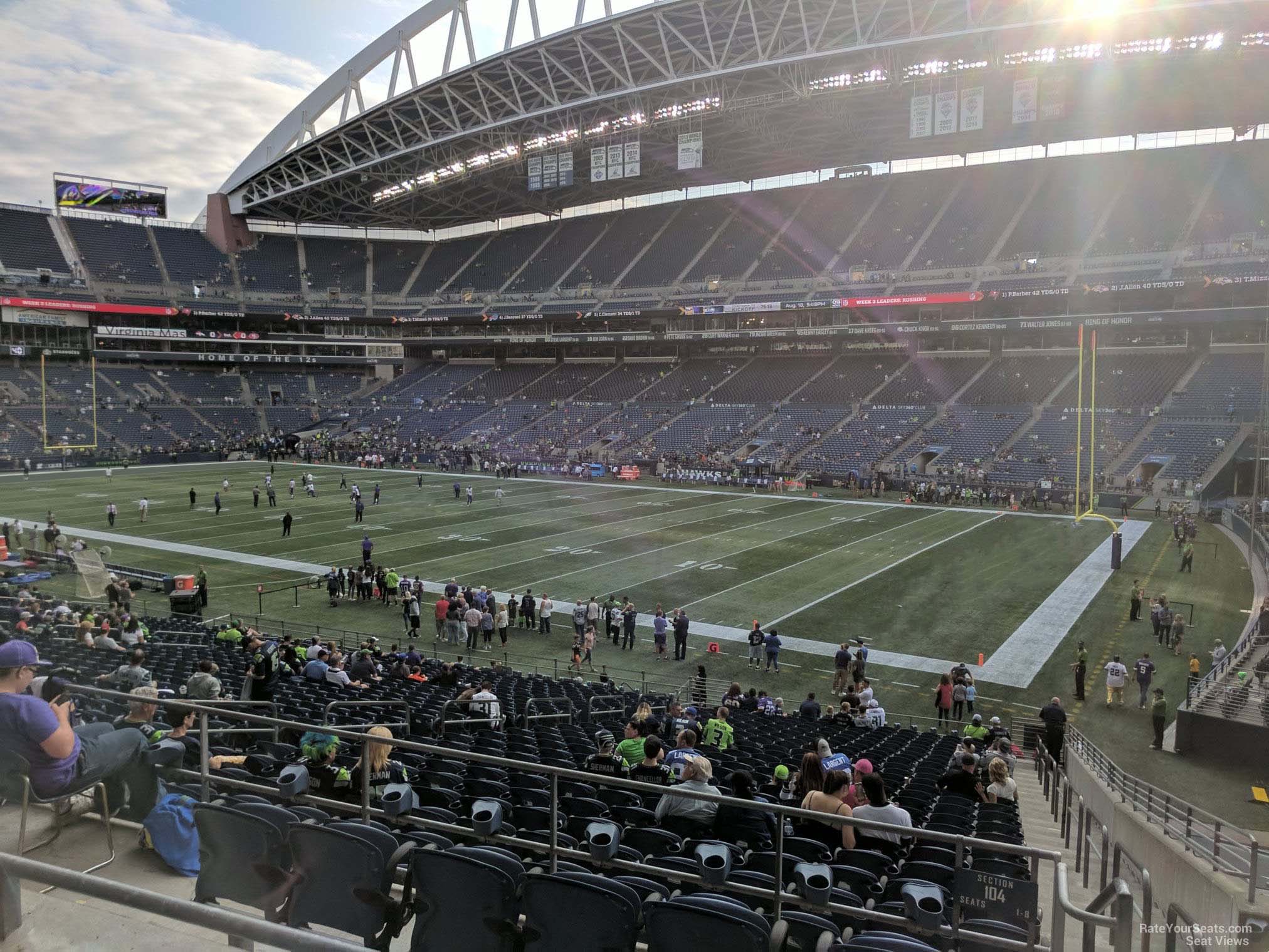 section 204, row b seat view  for football - lumen field