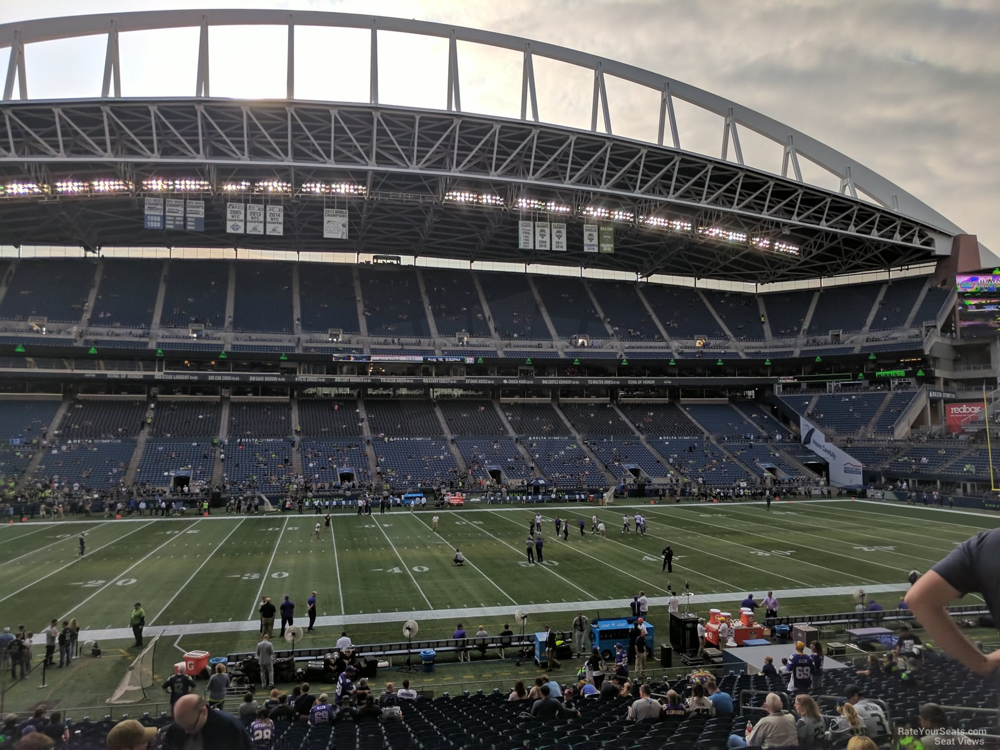 section 210, row b seat view  for football - lumen field