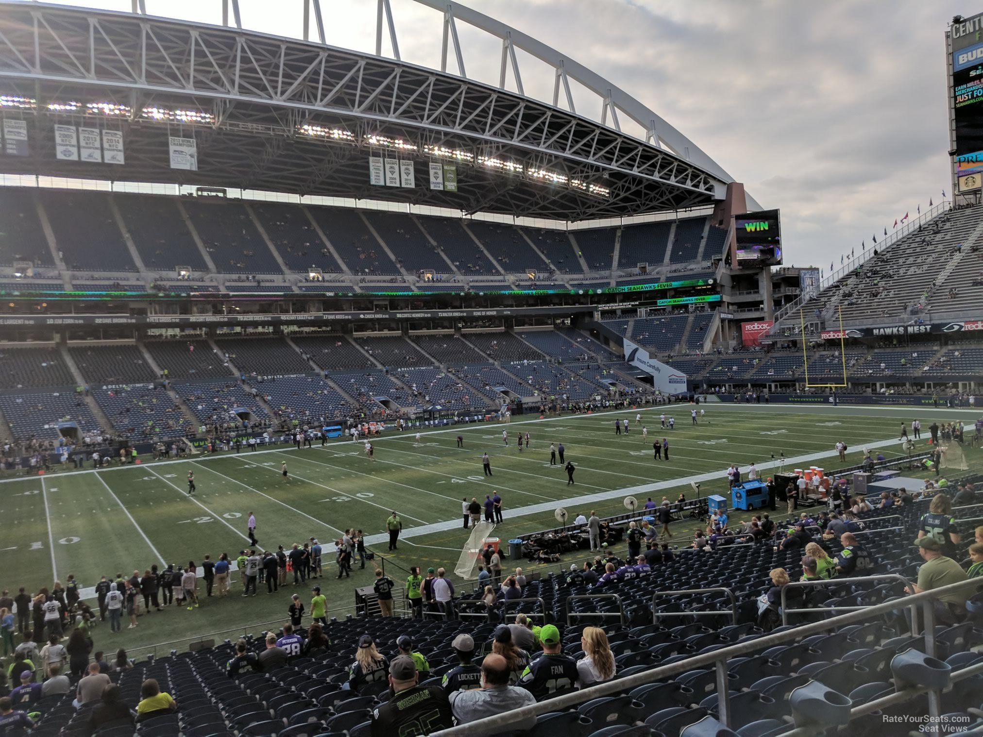 section 212, row b seat view  for football - lumen field