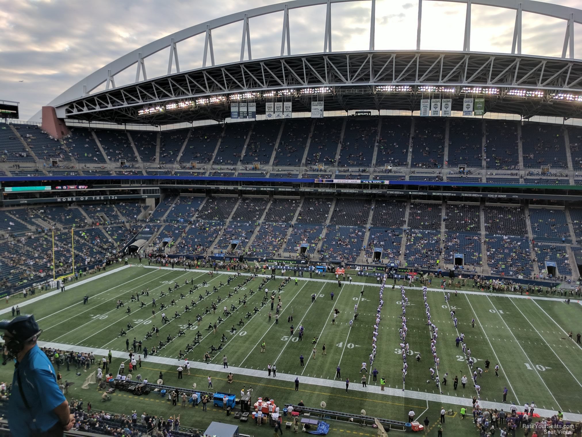 section 308, row g seat view  for football - lumen field