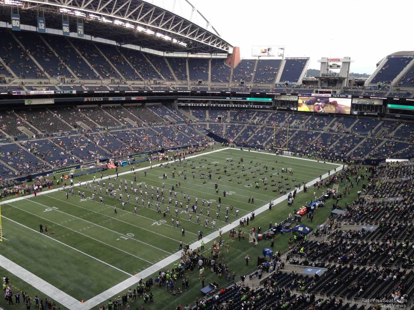 section 343, row g seat view  for football - lumen field