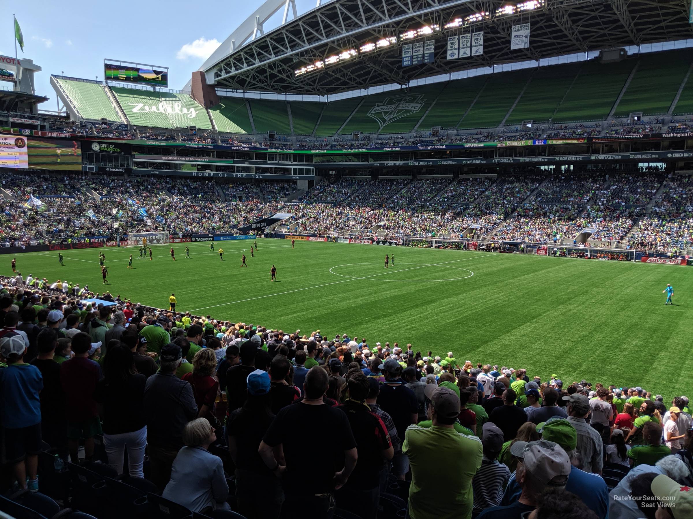 section 106, row z2 seat view  for soccer - lumen field