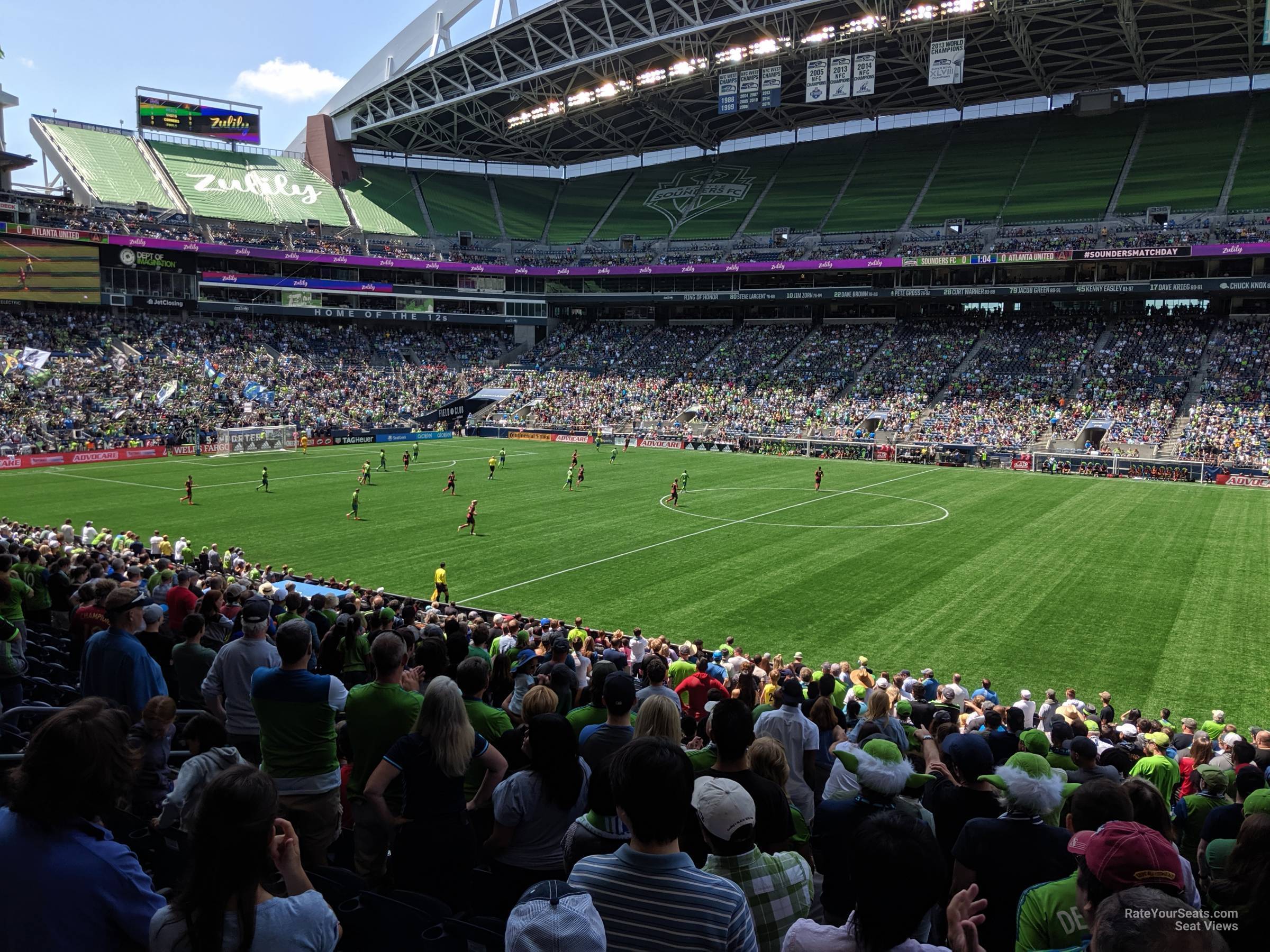 section 107, row z2 seat view  for soccer - lumen field