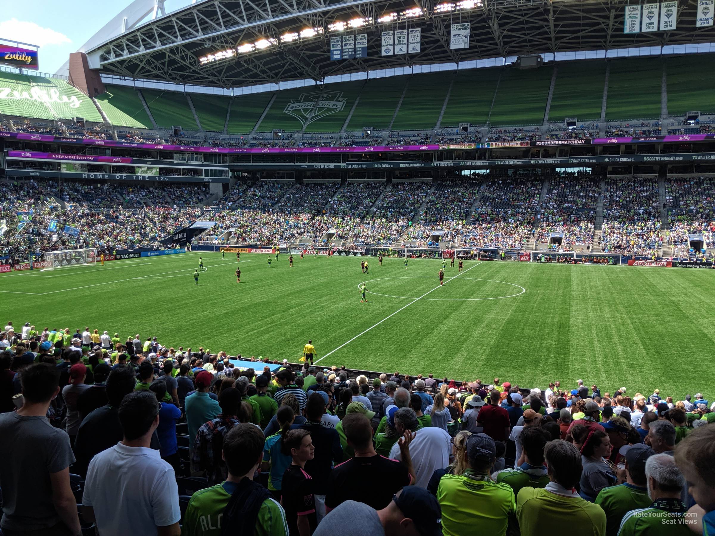 section 108, row z2 seat view  for soccer - lumen field