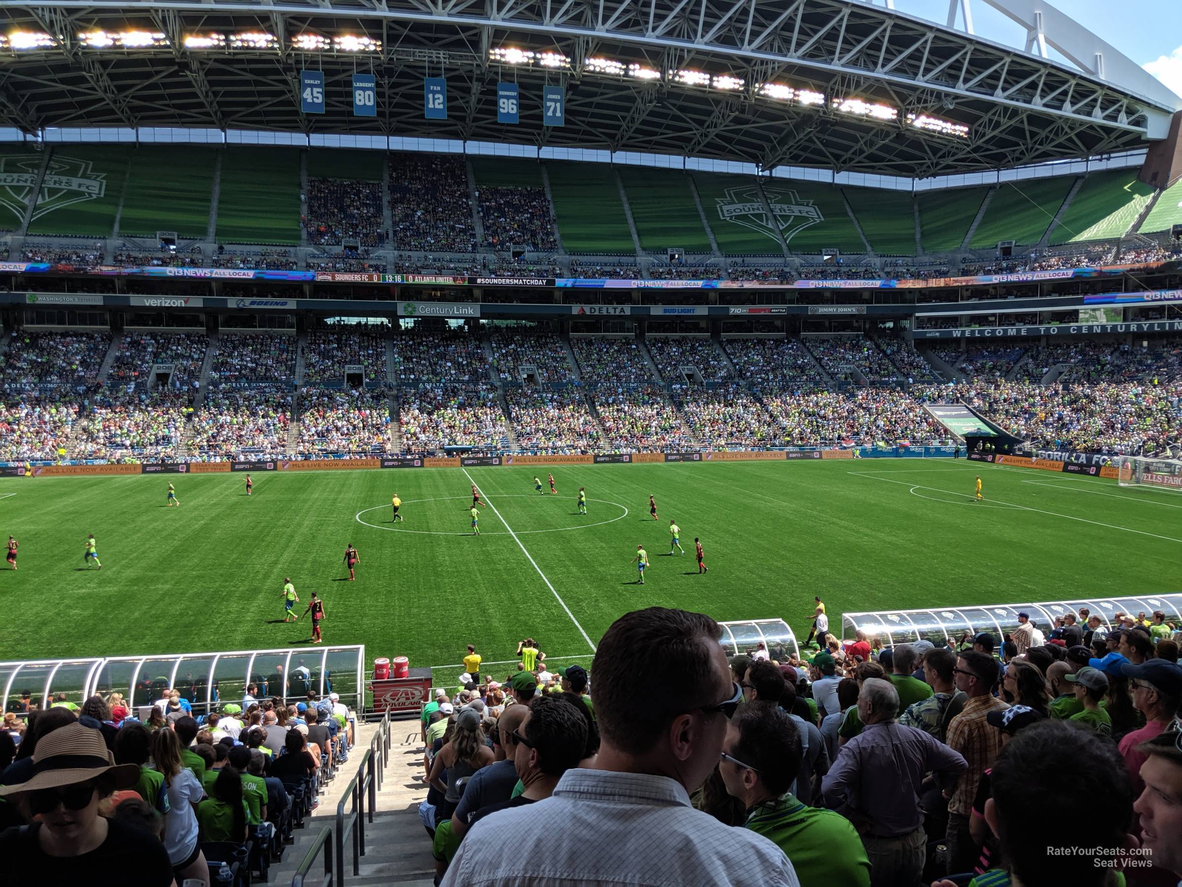 section 135, row z seat view  for soccer - lumen field