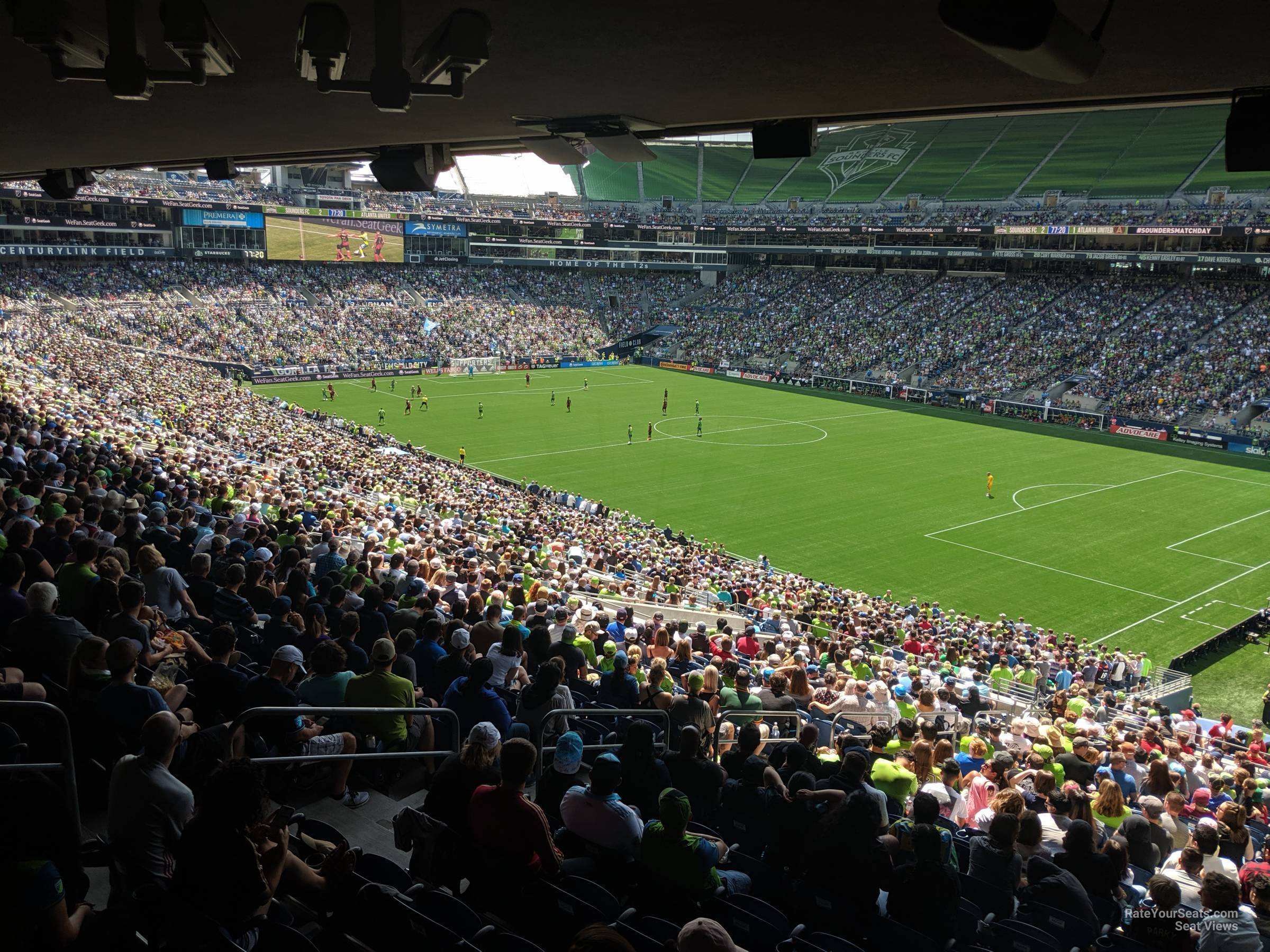 section 203, row a2 seat view  for soccer - lumen field