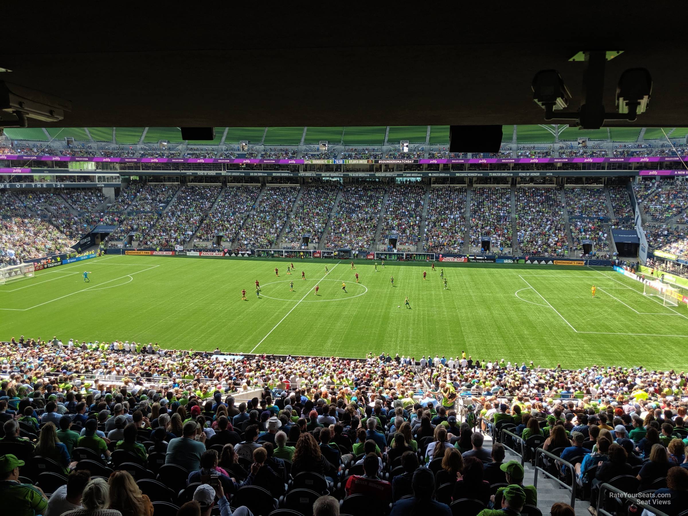 section 208, row a2 seat view  for soccer - lumen field