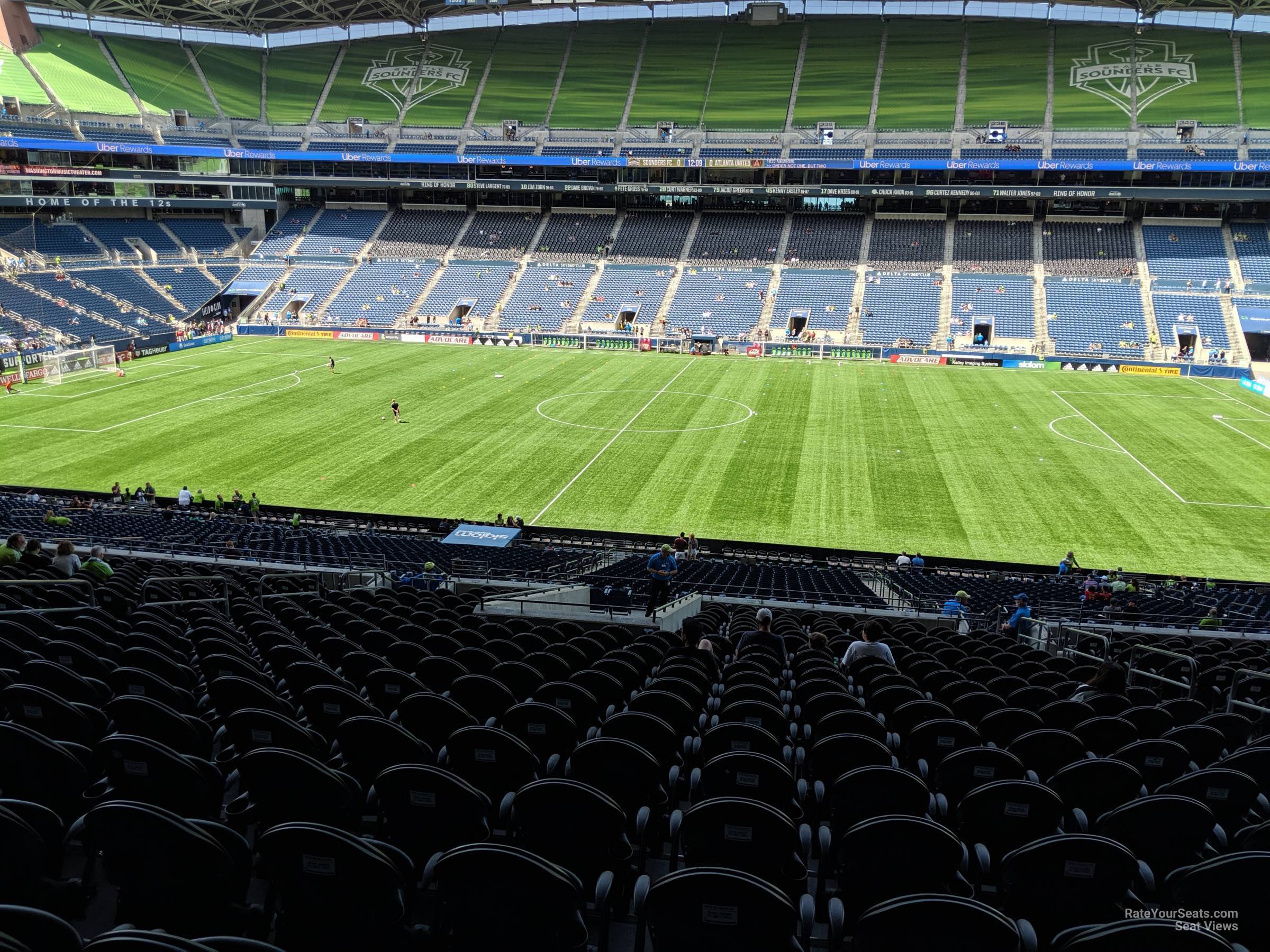 section 208, row x seat view  for soccer - lumen field