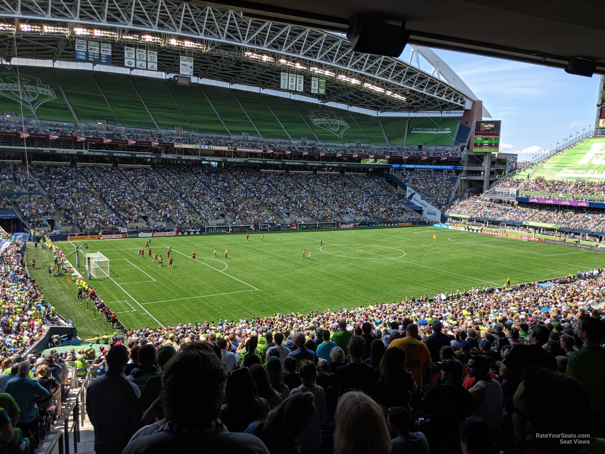 section 214, row a2 seat view  for soccer - lumen field