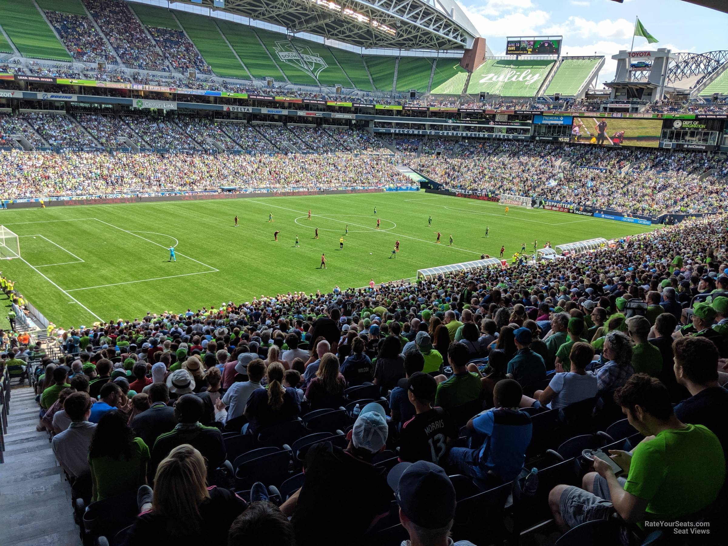 section 240, row a2 seat view  for soccer - lumen field