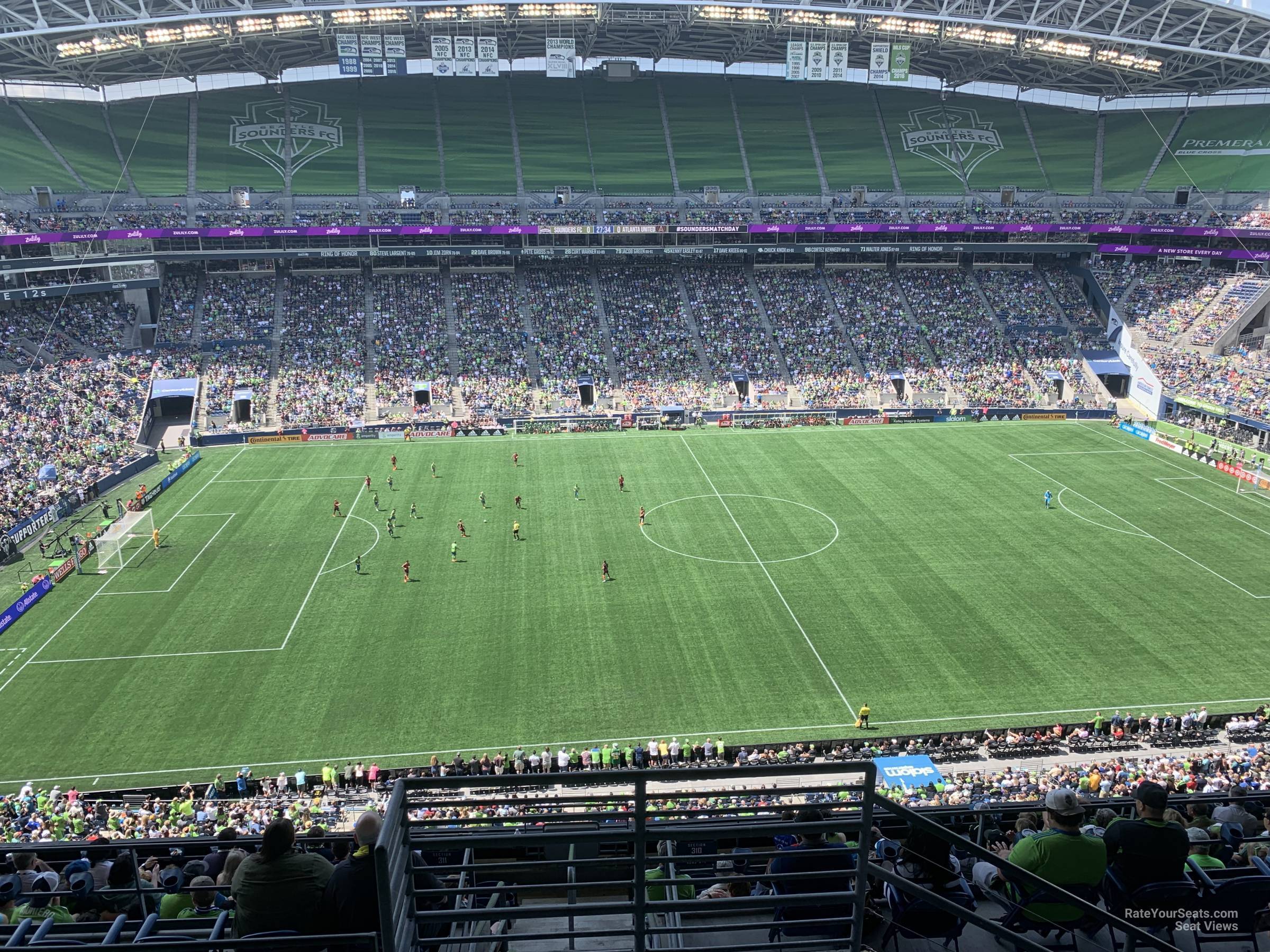 section 310, row j seat view  for soccer - lumen field