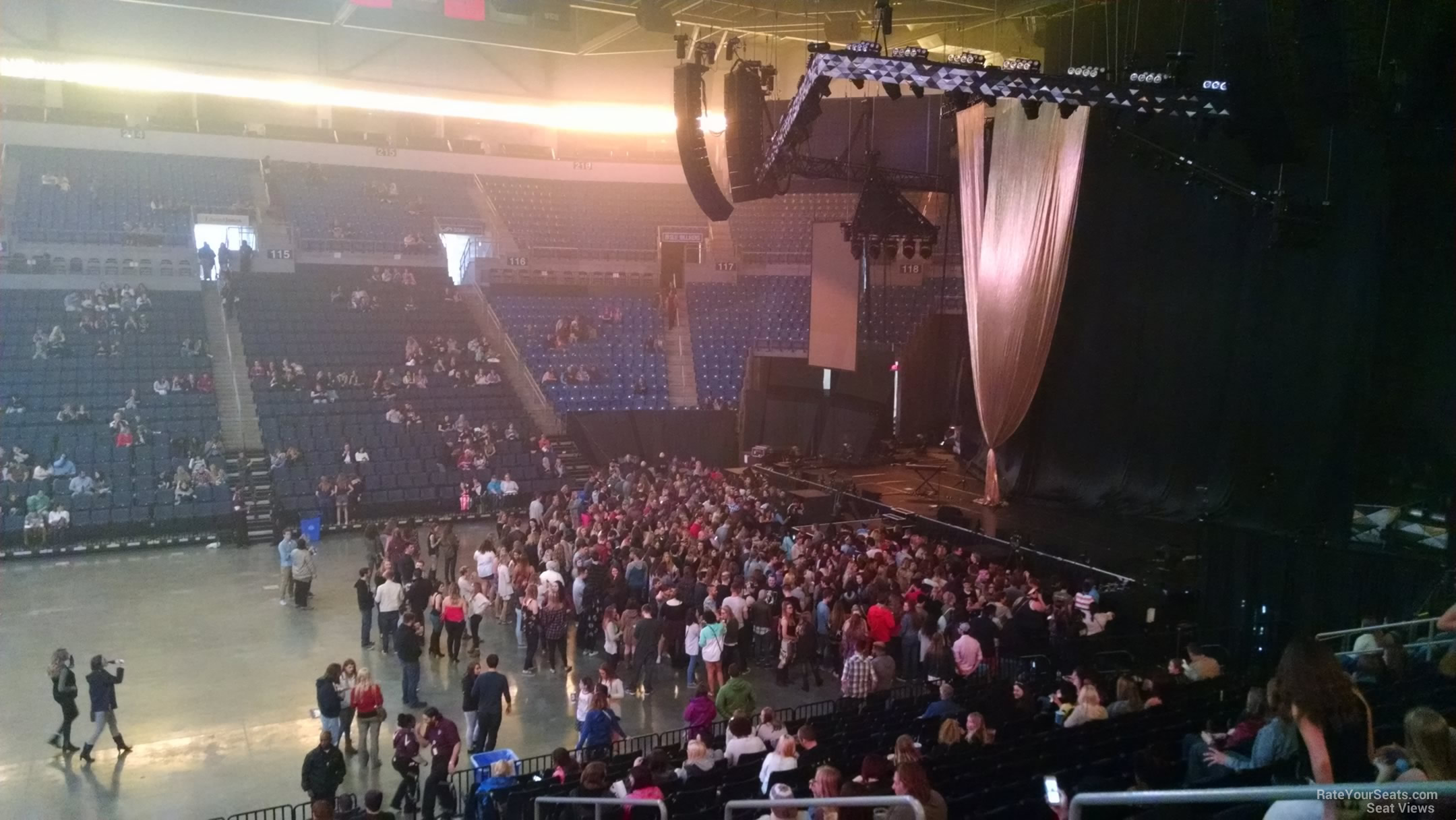 section 104, row s seat view  for concert - chaifetz arena