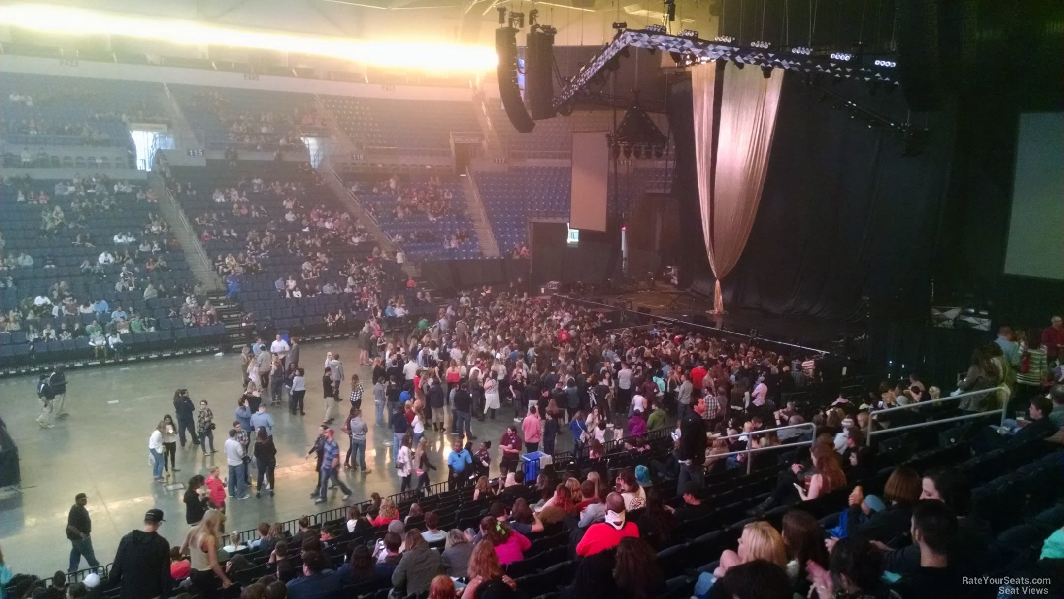 section 105, row u seat view  for concert - chaifetz arena