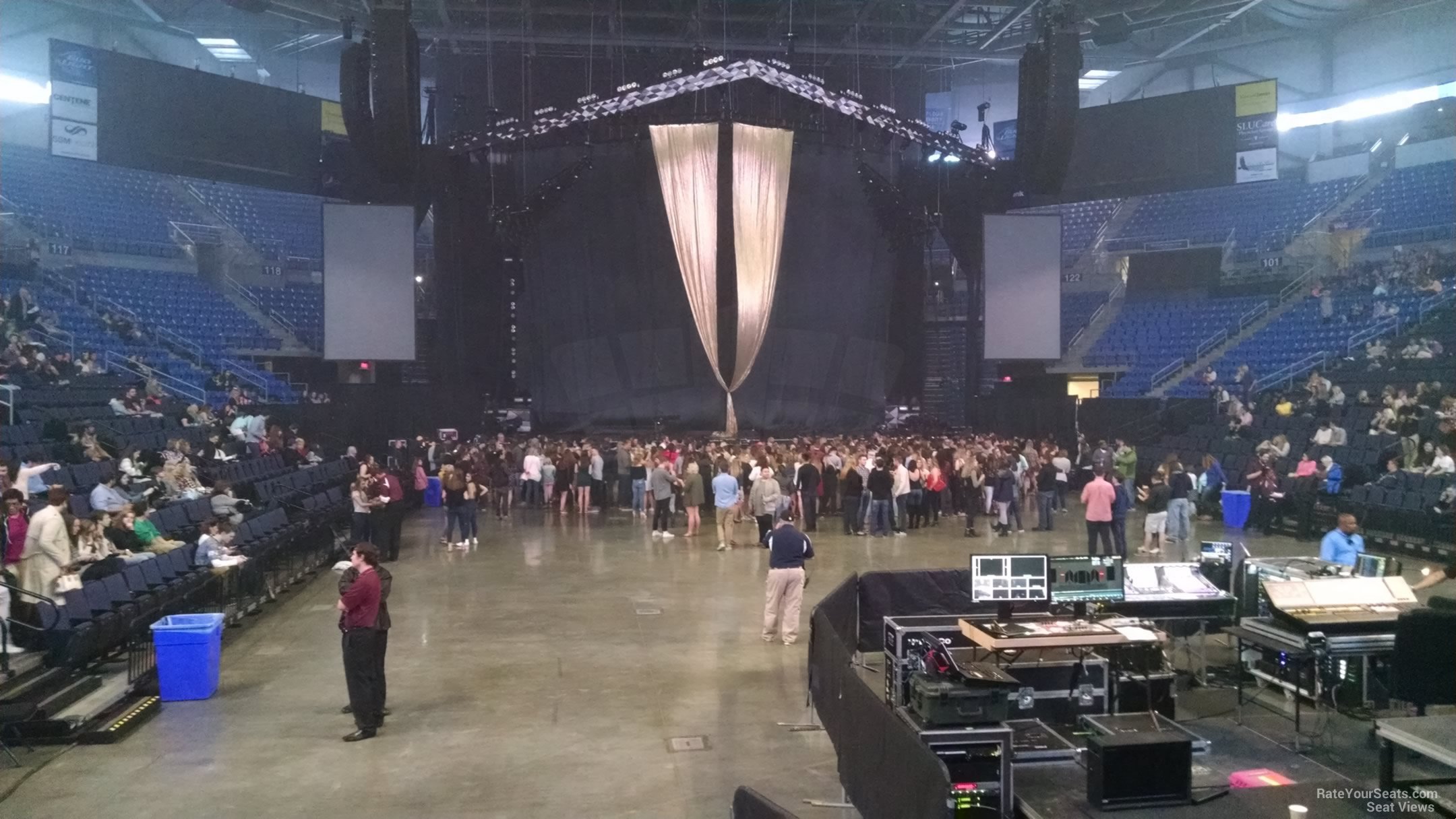 section 110, row f seat view  for concert - chaifetz arena
