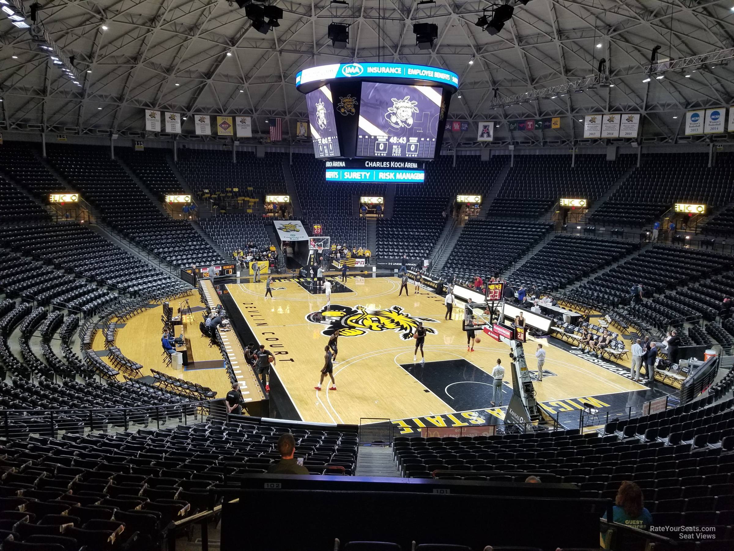 section 101, row 25 seat view  - charles koch arena
