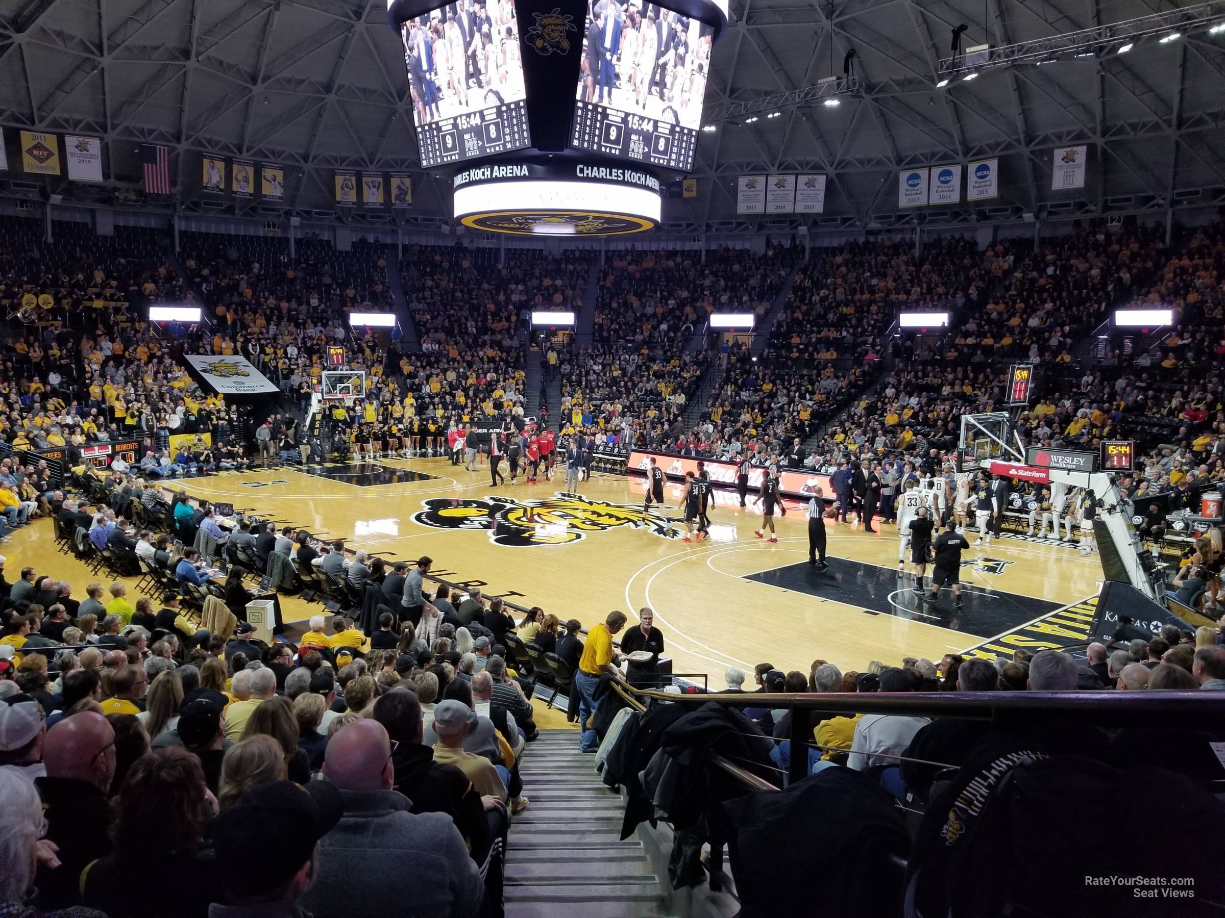 section 102, row 16 seat view  - charles koch arena