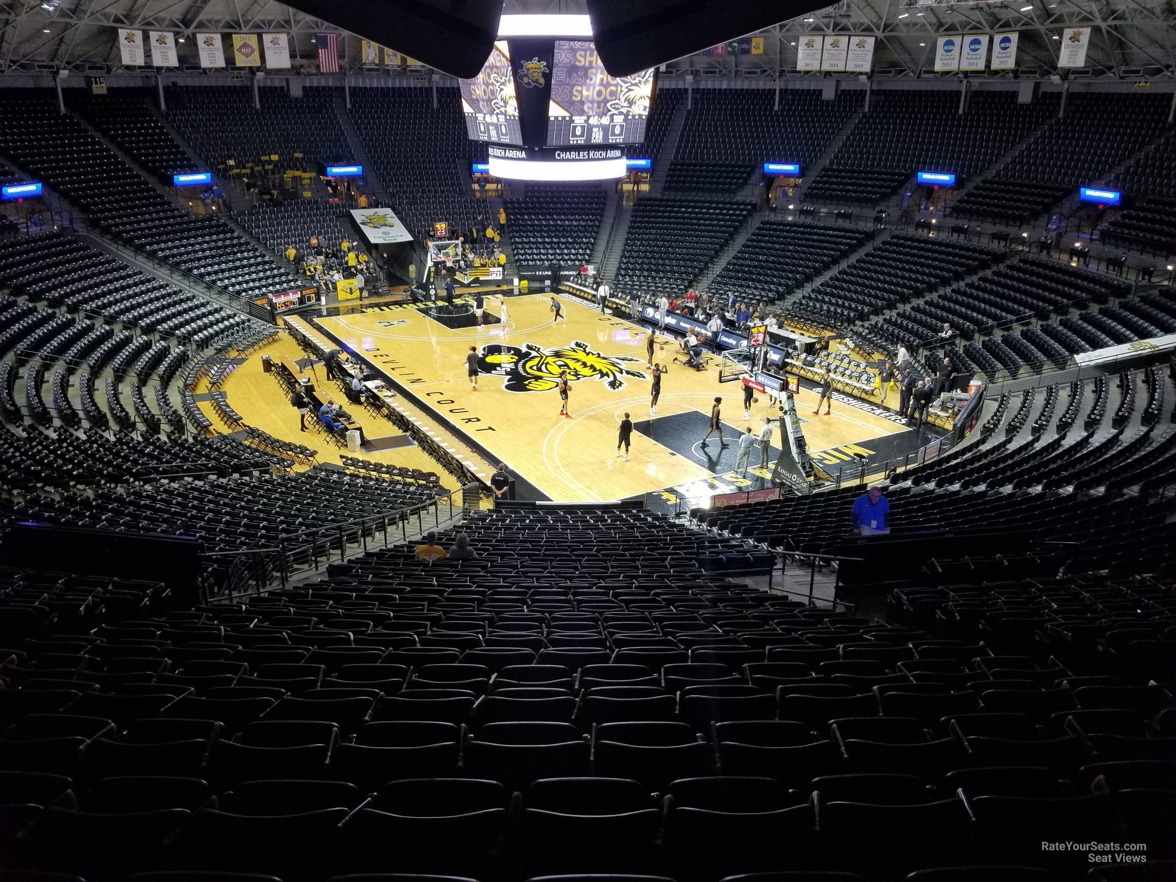 section 102, row 34 seat view  - charles koch arena