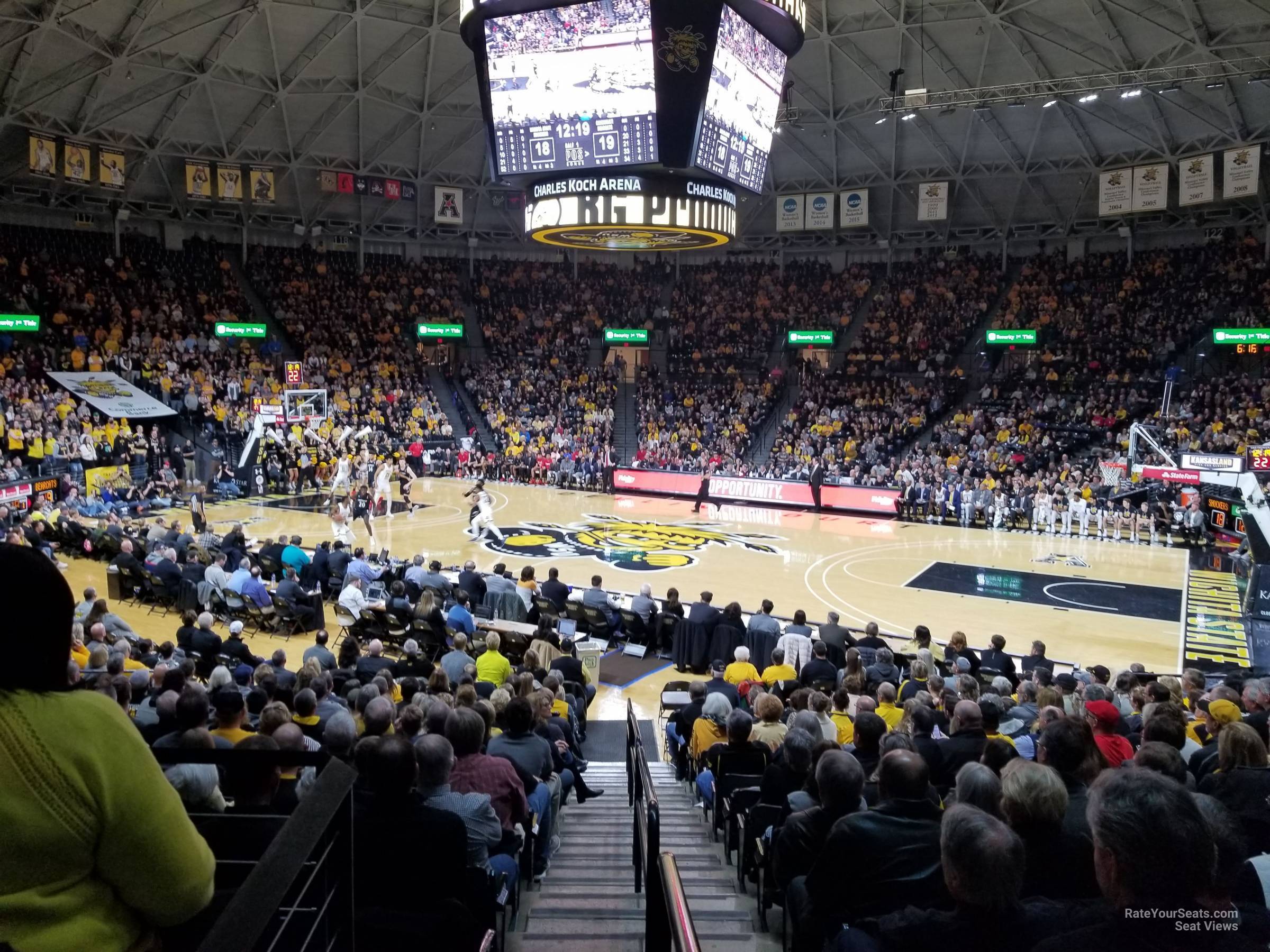 section 104, row 16 seat view  - charles koch arena