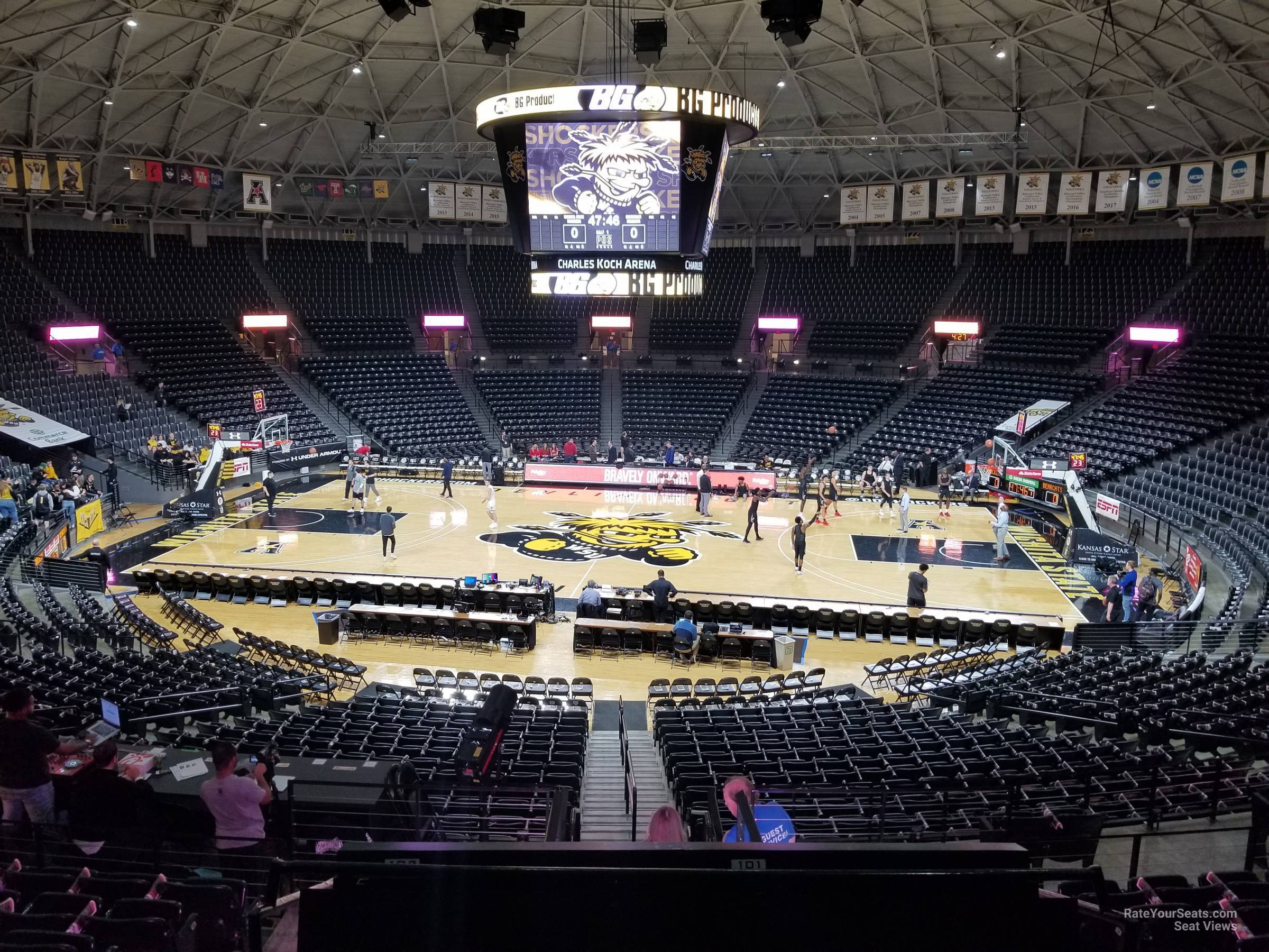 section 107, row 25 seat view - charles koch arena
