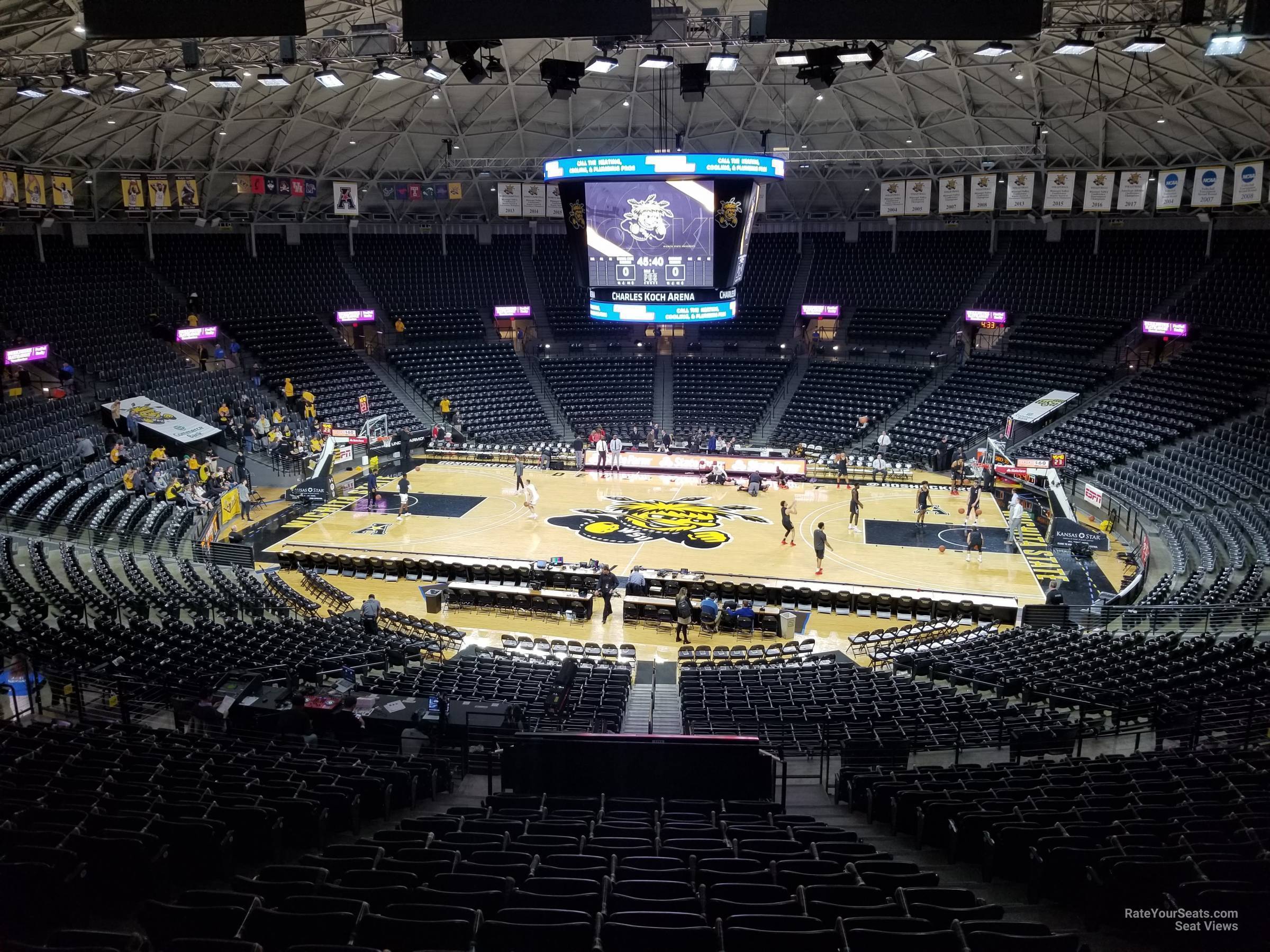 section 107, row 34 seat view - charles koch arena