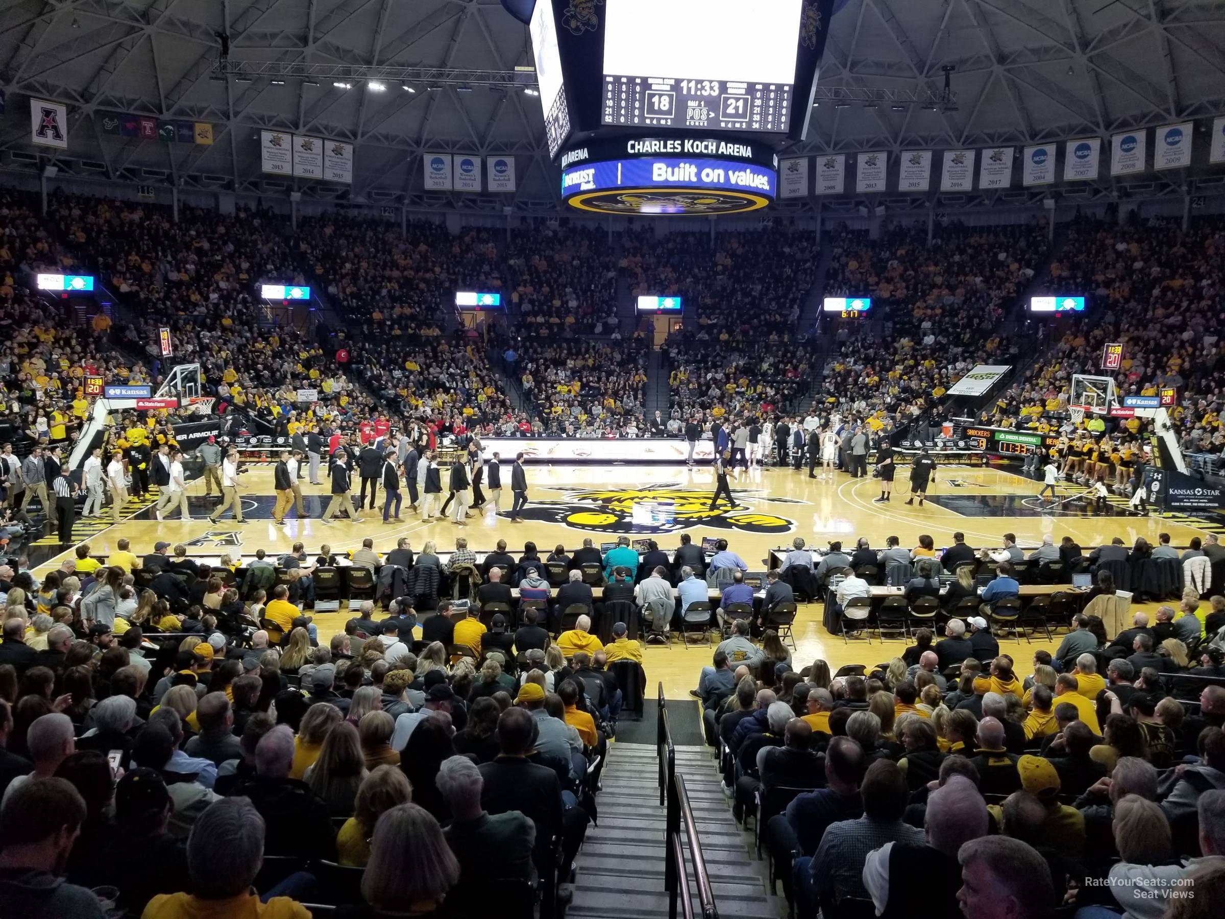 section 108, row 14 seat view  - charles koch arena
