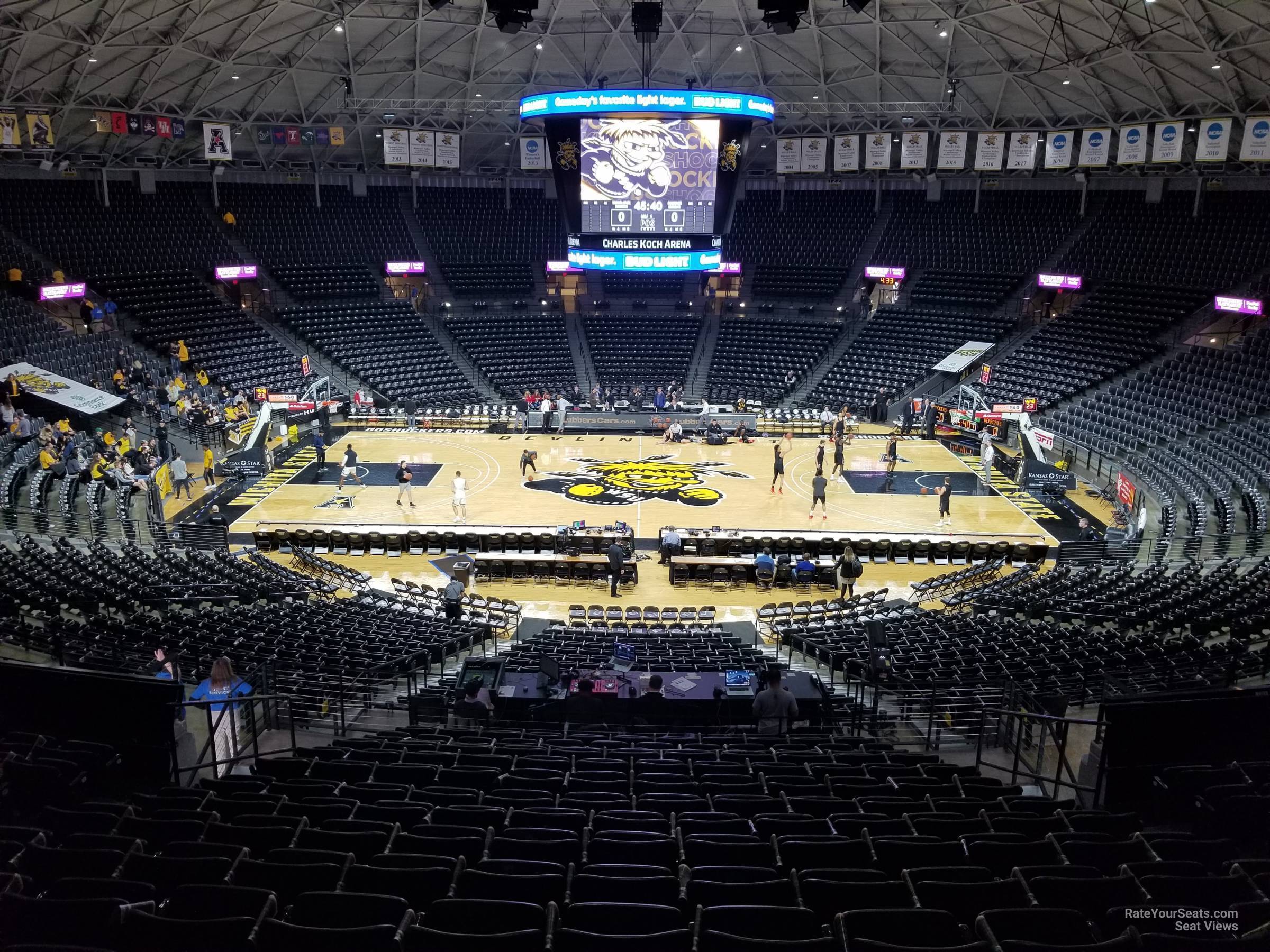section 108, row 34 seat view  - charles koch arena