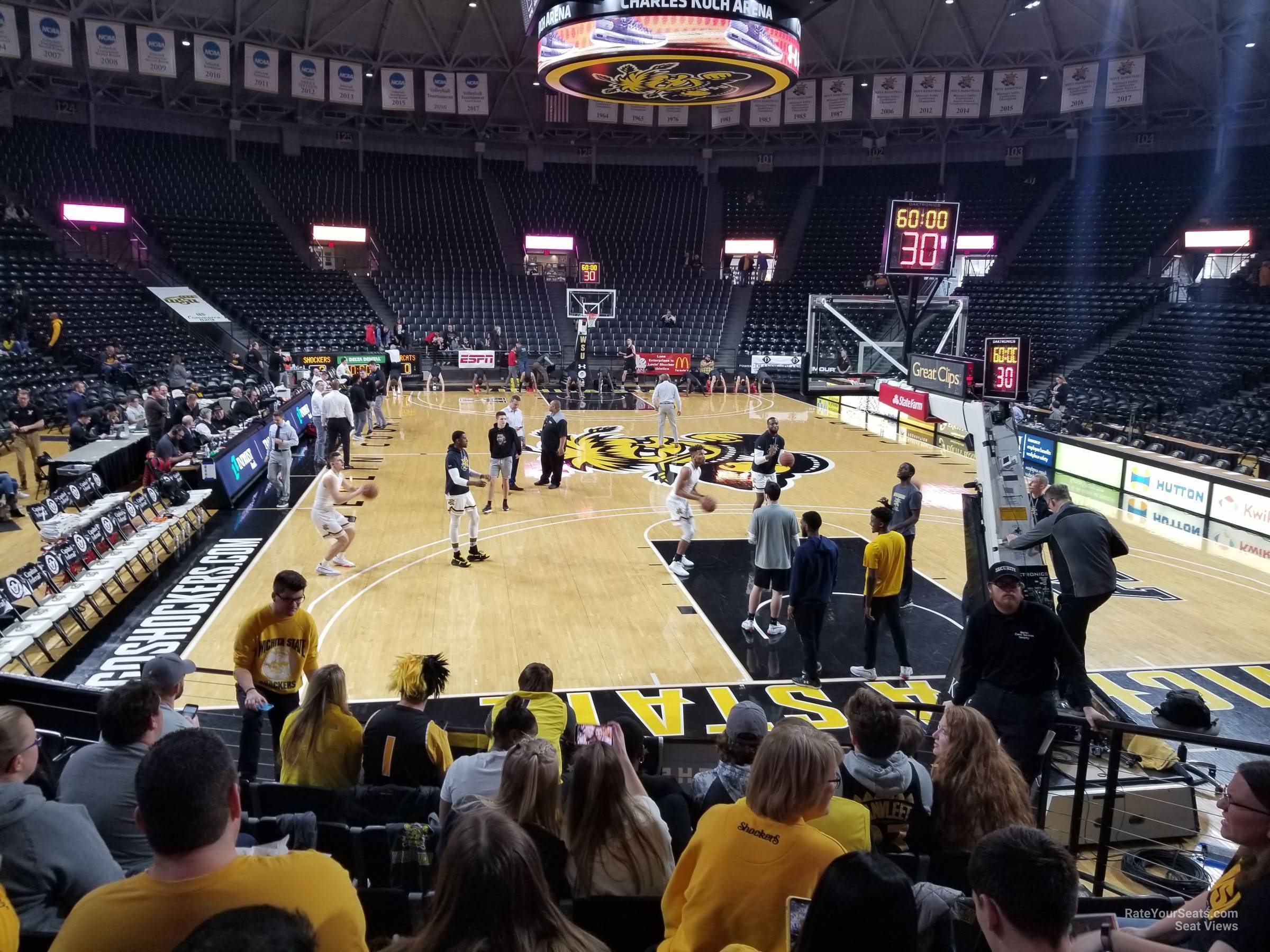section 117, row 10 seat view  - charles koch arena