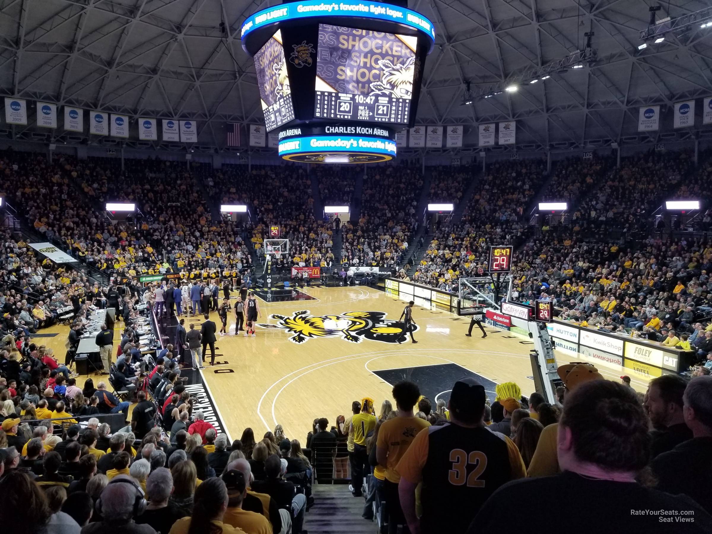 section 117, row 16 seat view  - charles koch arena