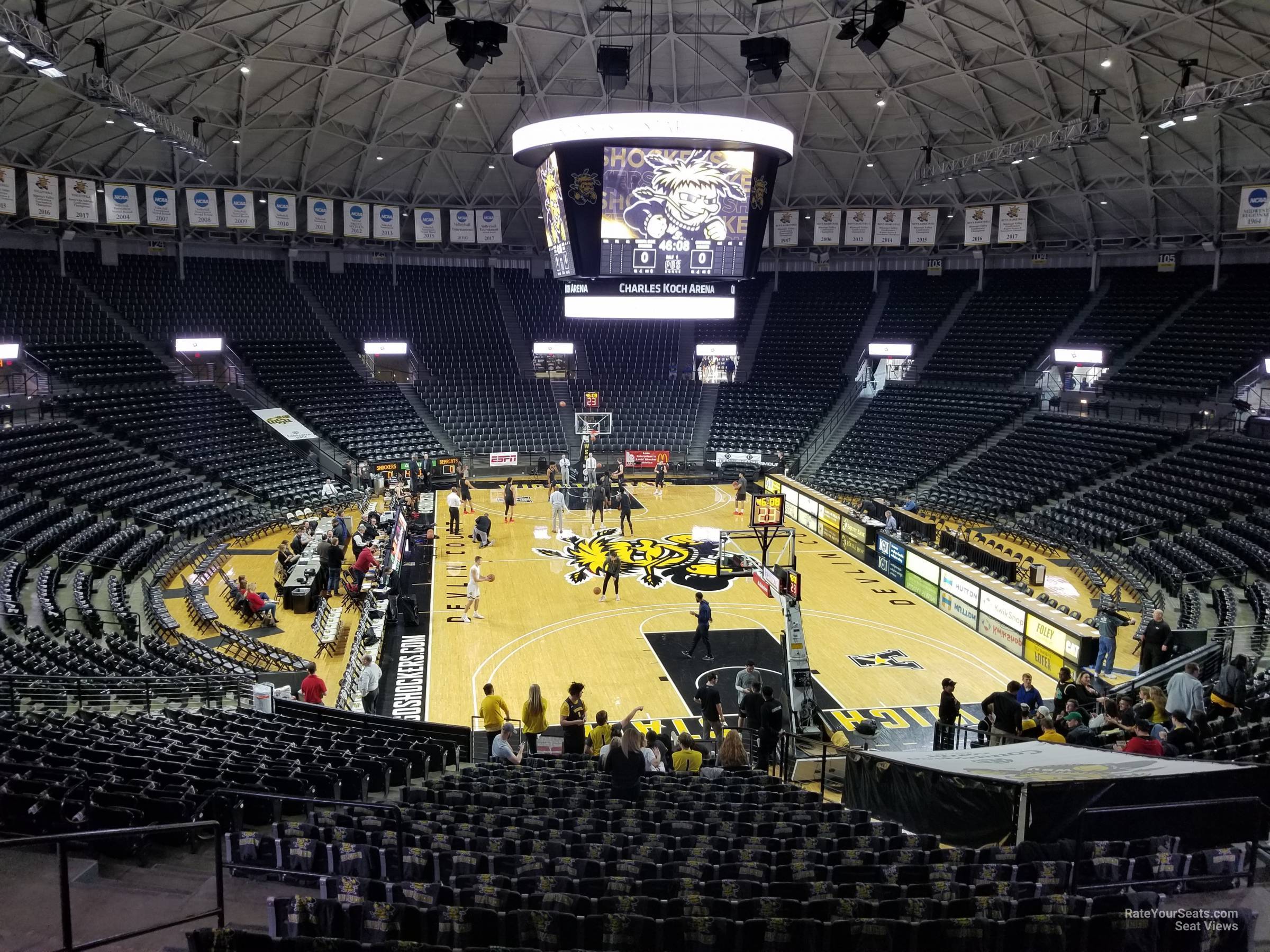 section 117, row 25 seat view  - charles koch arena