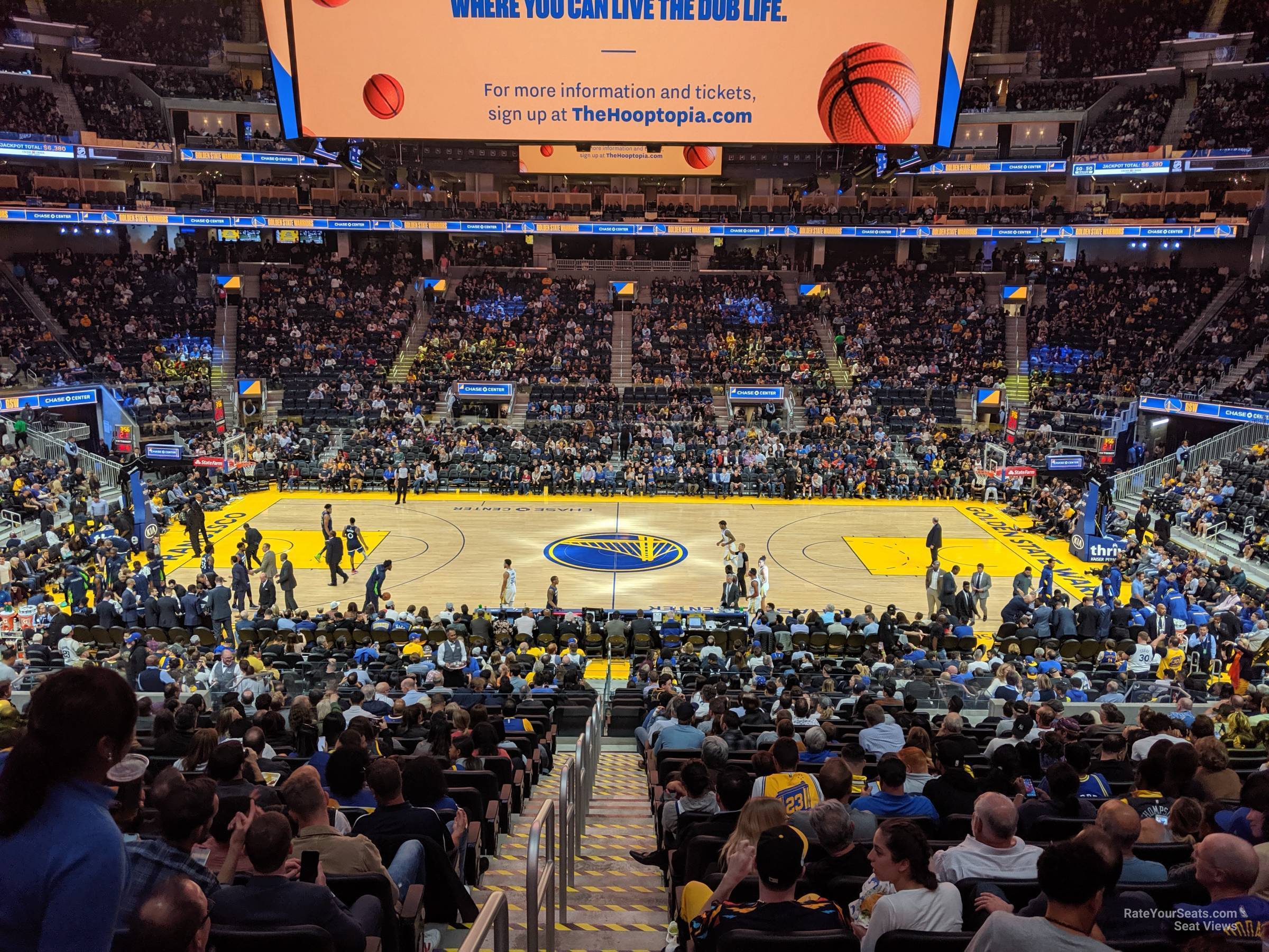 section 103, row 16 seat view  for basketball - chase center