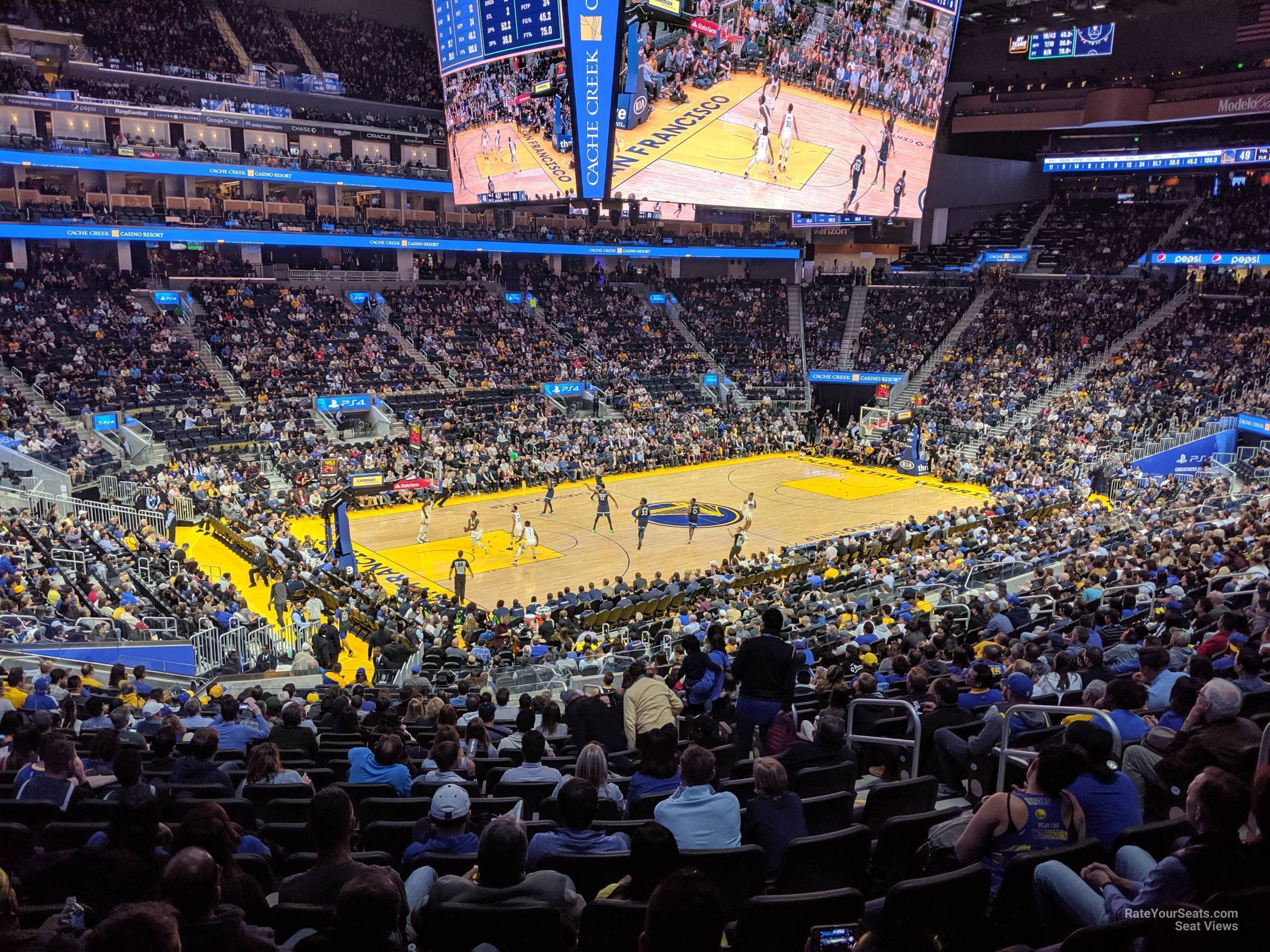 section 106, row 19 seat view  for basketball - chase center
