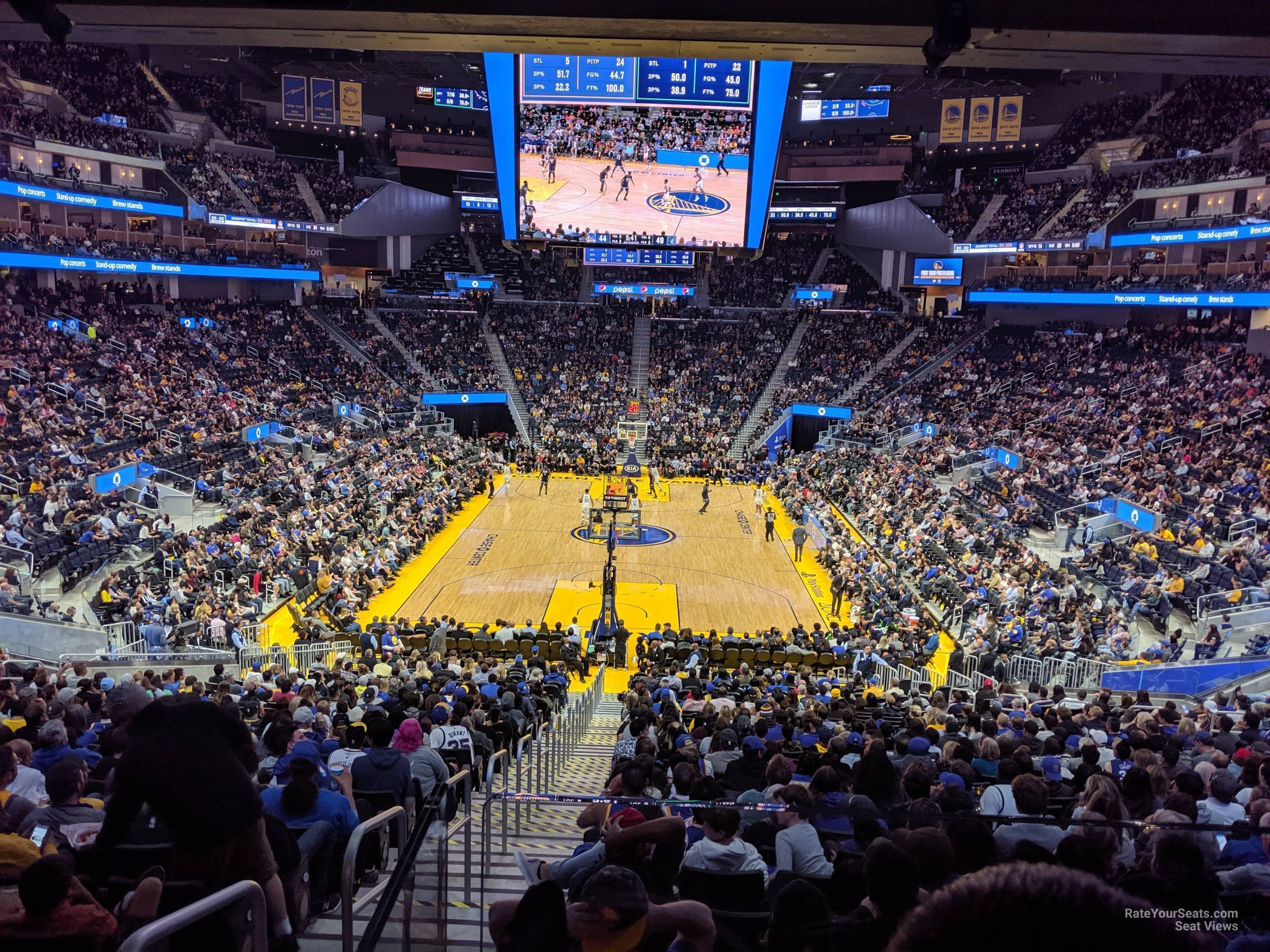 section 109, row 27 seat view  for basketball - chase center
