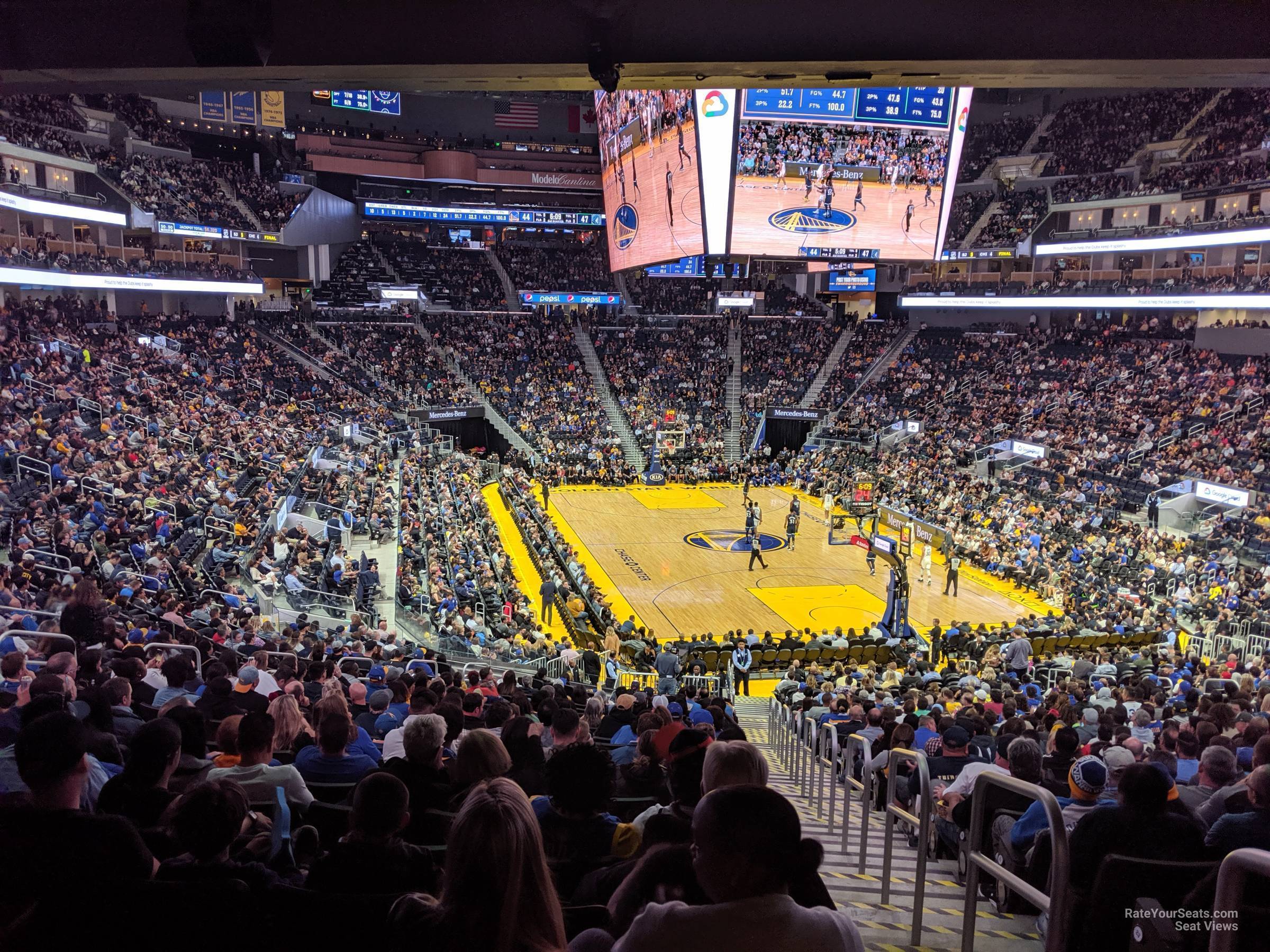 section 111, row 27 seat view  for basketball - chase center