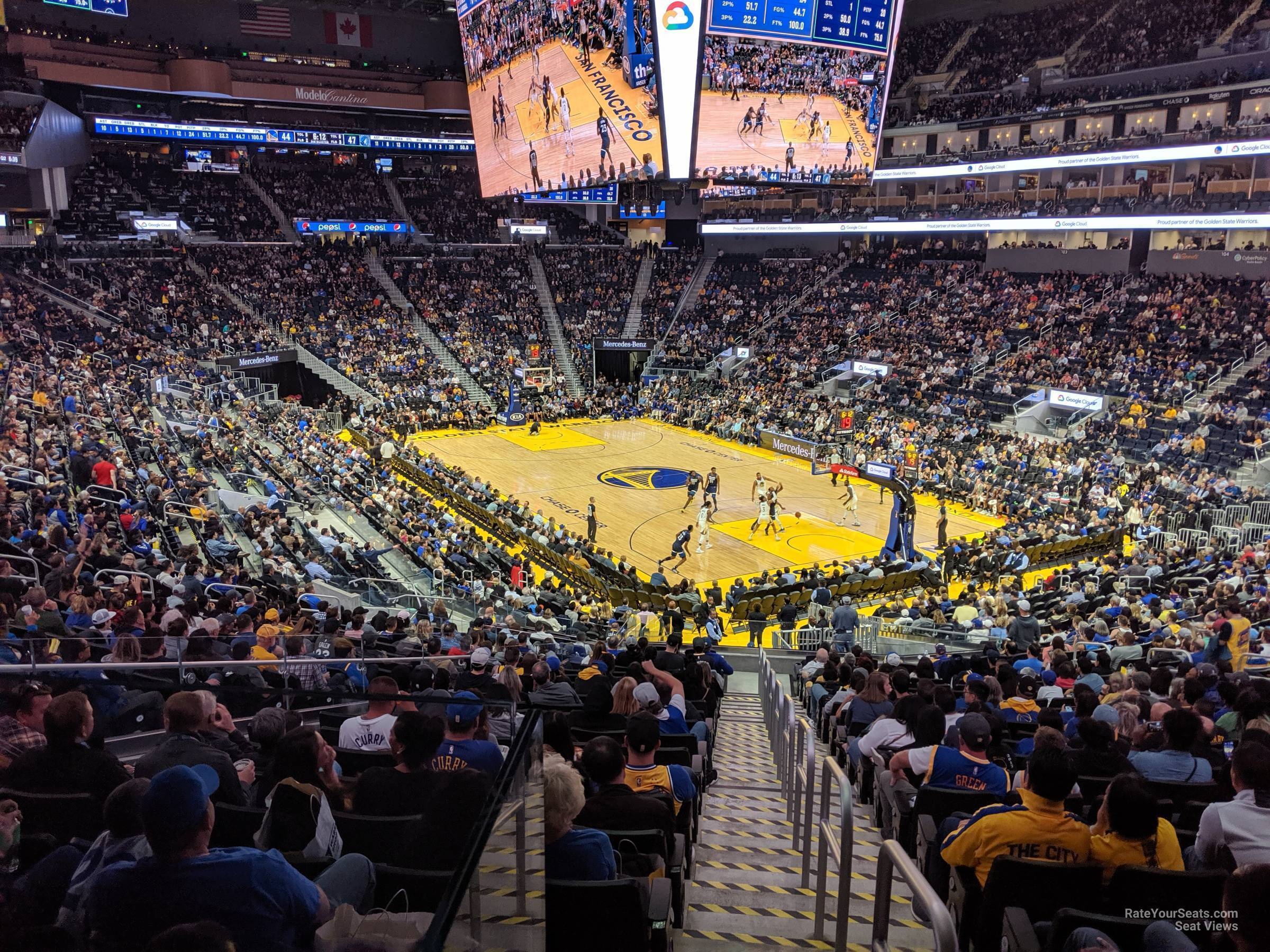 section 112, row 25 seat view  for basketball - chase center