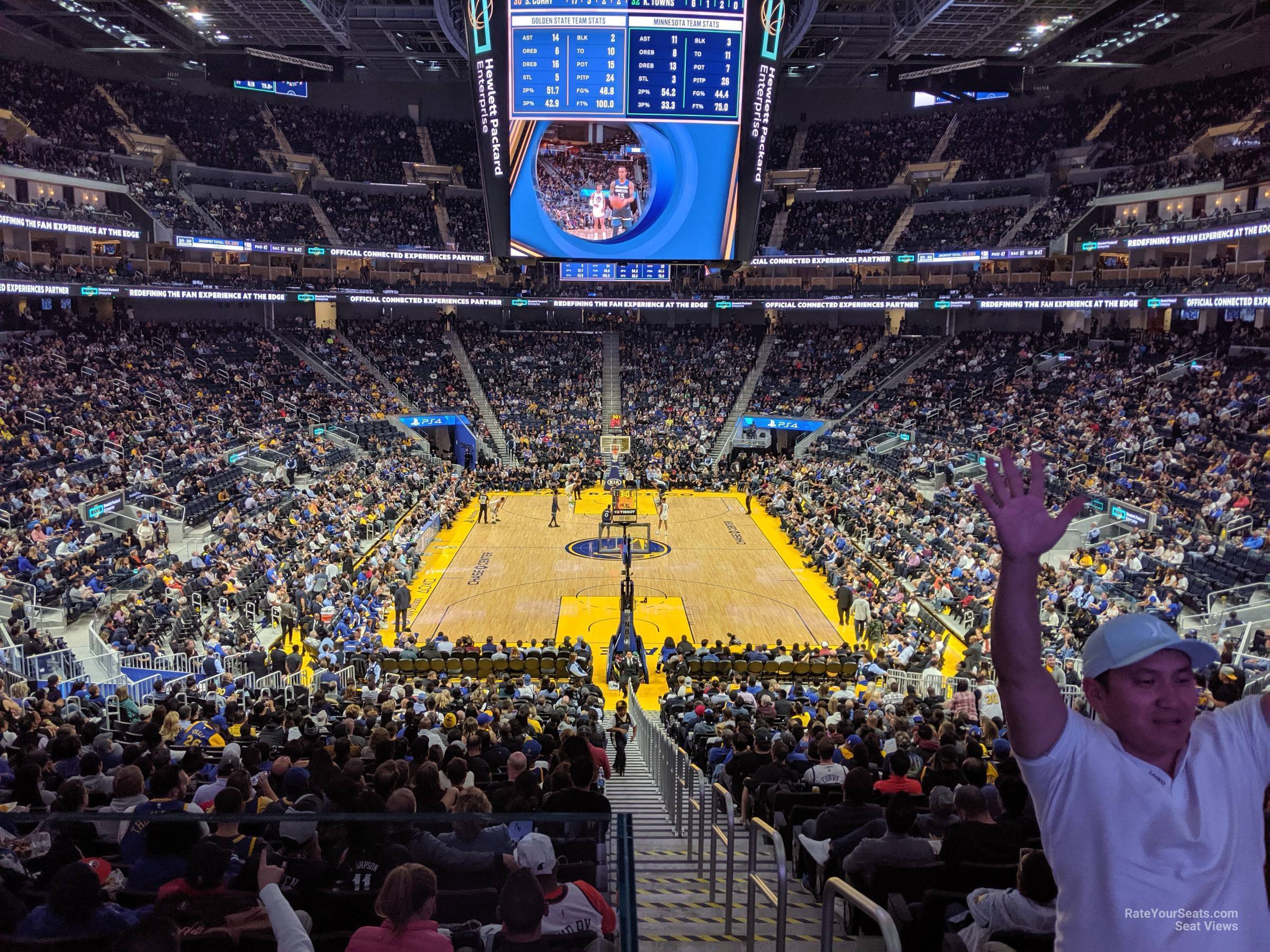 section 122, row 27 seat view  for basketball - chase center