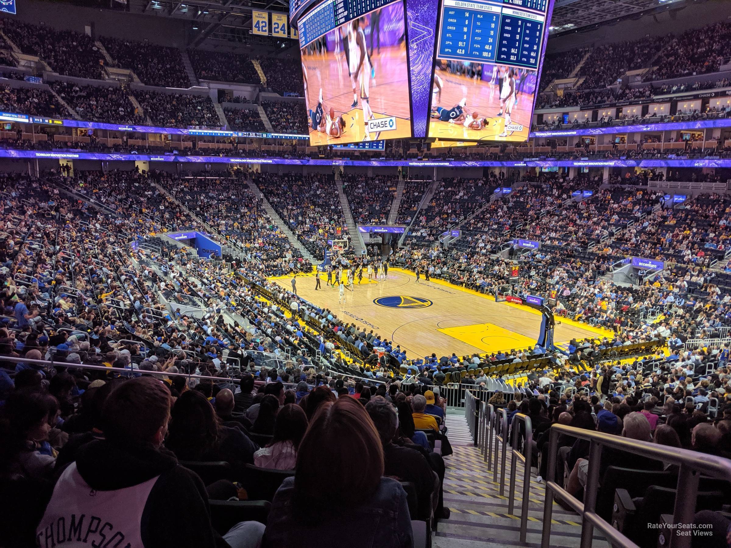 section 124, row 27 seat view  for basketball - chase center