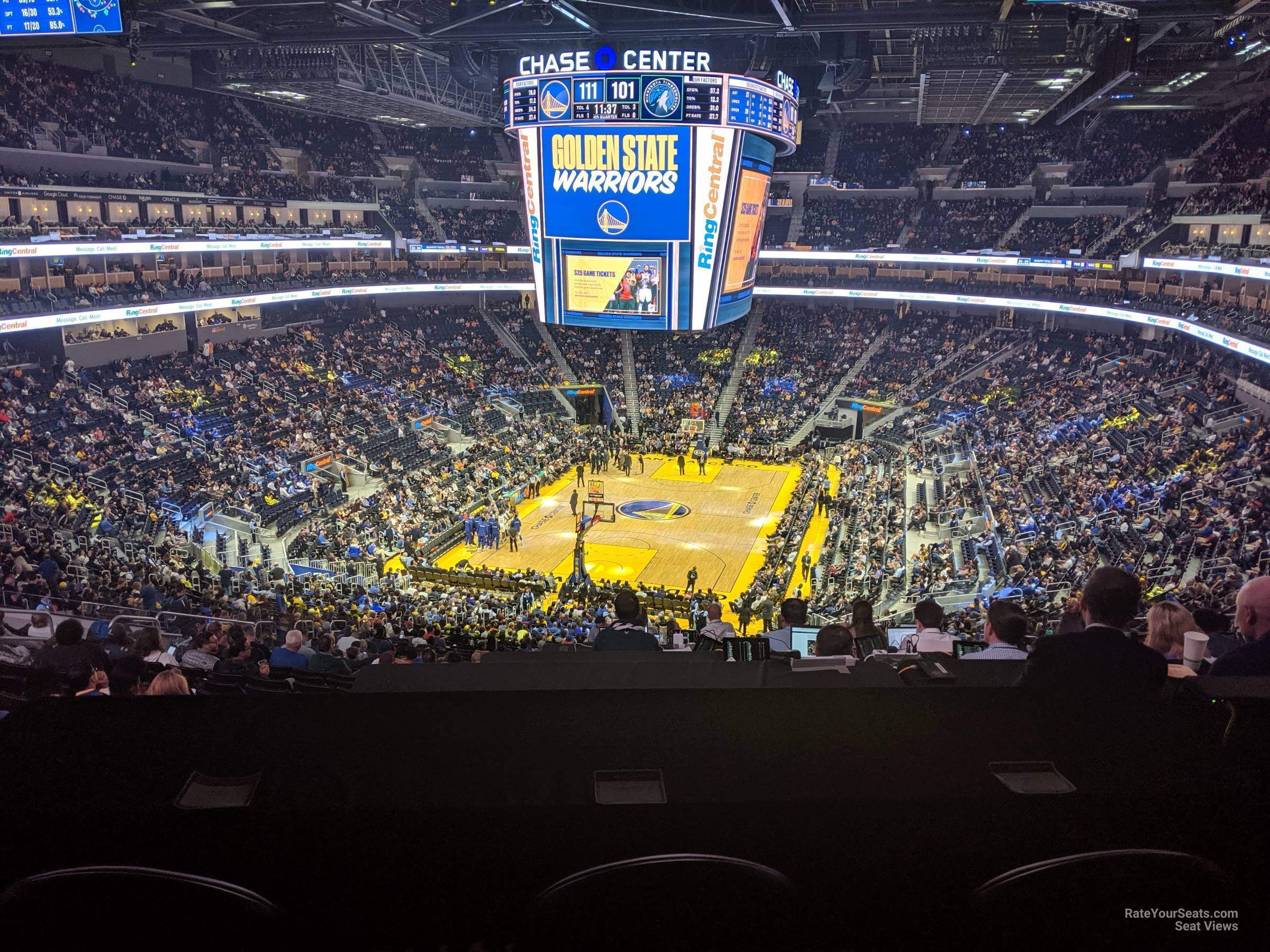 section 126, row 18 seat view  for basketball - chase center