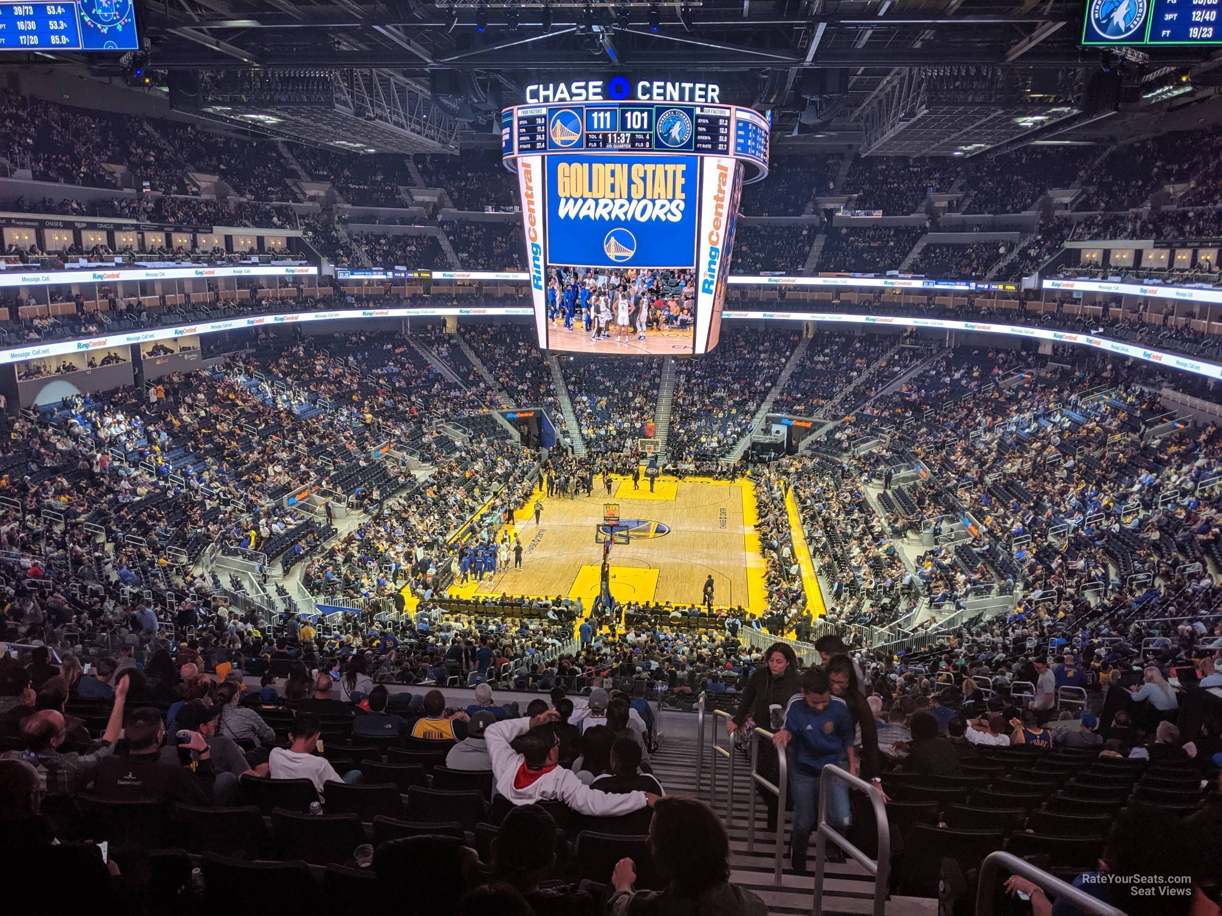 section 127, row 18 seat view  for basketball - chase center