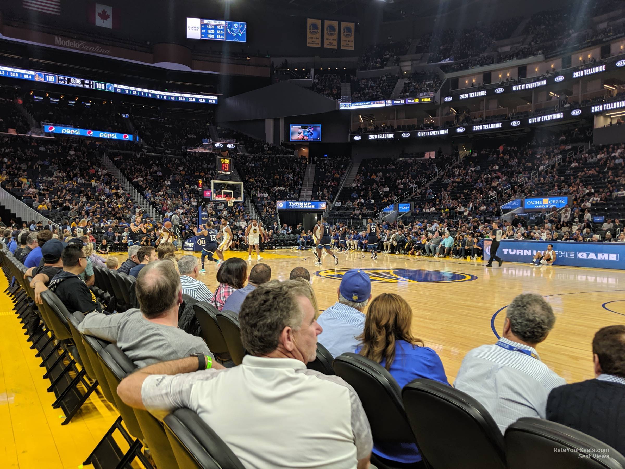 section 14, row a1_2 seat view  for basketball - chase center