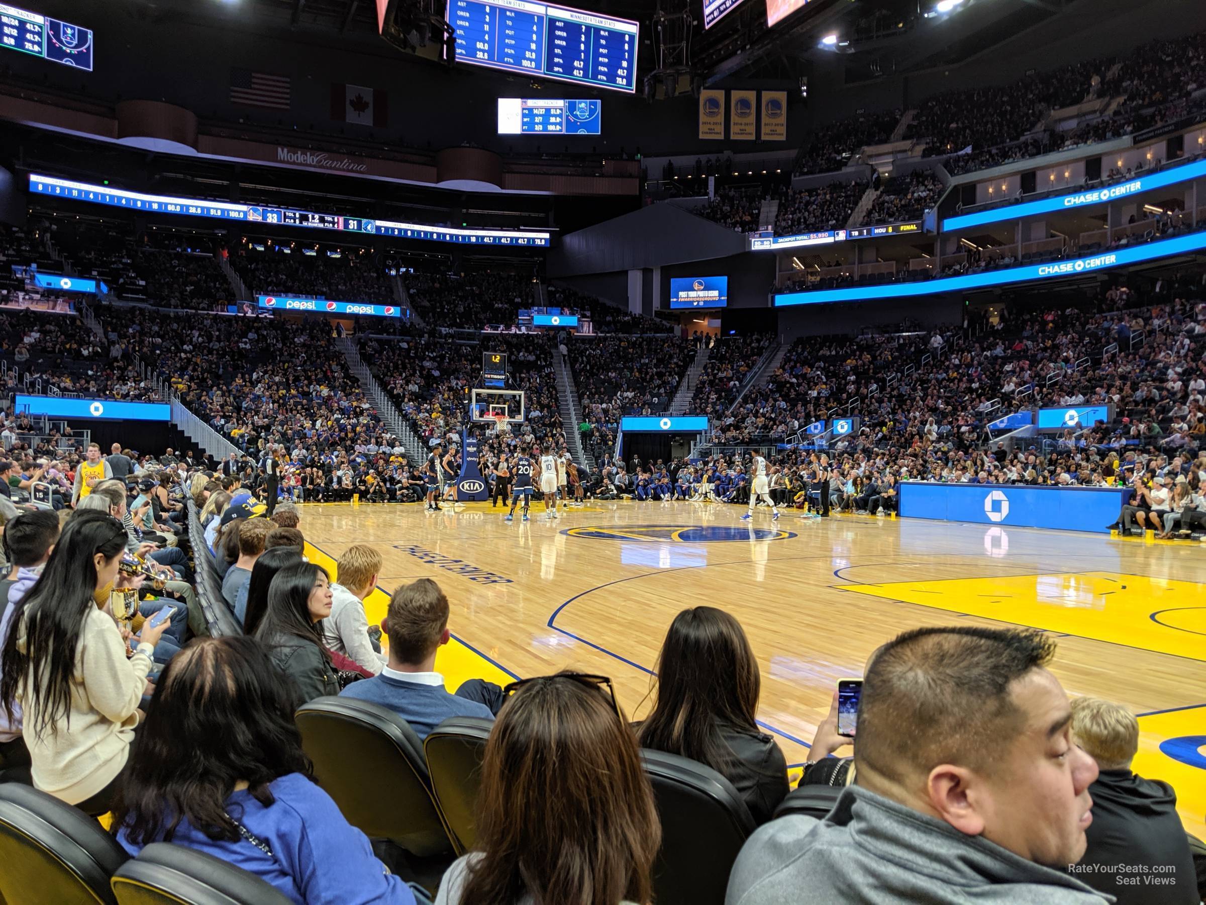 section 14, row a1 seat view  for basketball - chase center